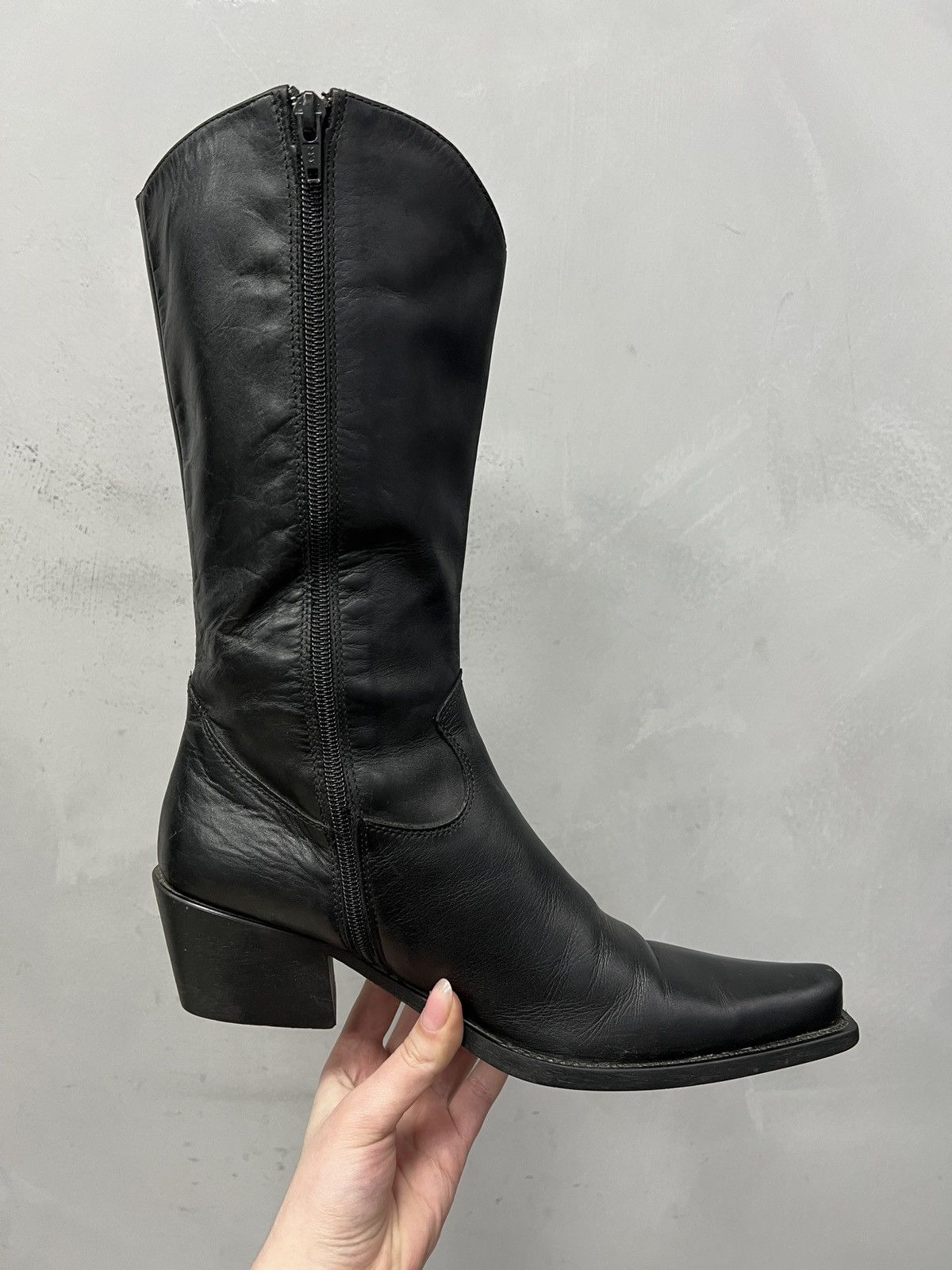 Western Rise Rare archive black guidi style leather ankle boots y2k Size US 7.5 / EU 40-41 - 6 Thumbnail