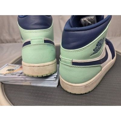 Nike Nike Air Jordan 1 Mid Blue Mint Mystic Navy White 554724-413 Size US 11.5 / EU 44-45 - 7 Thumbnail