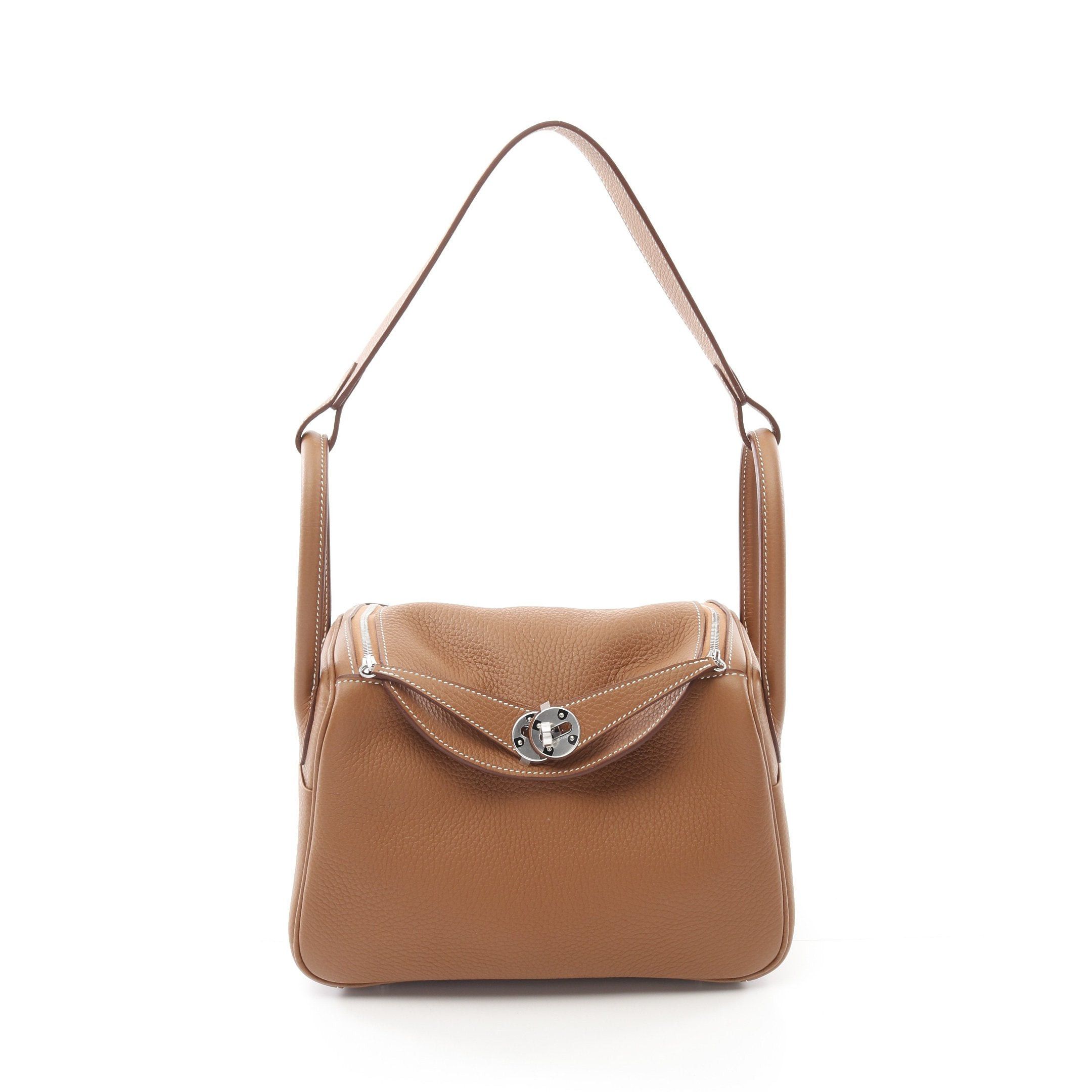 Hermes Hermes Lindy 26 Gold Shoulder Bag Clemence Leather Light Brown Silver Hardware K Stamp Size ONE SIZE - 1 Thumbnail