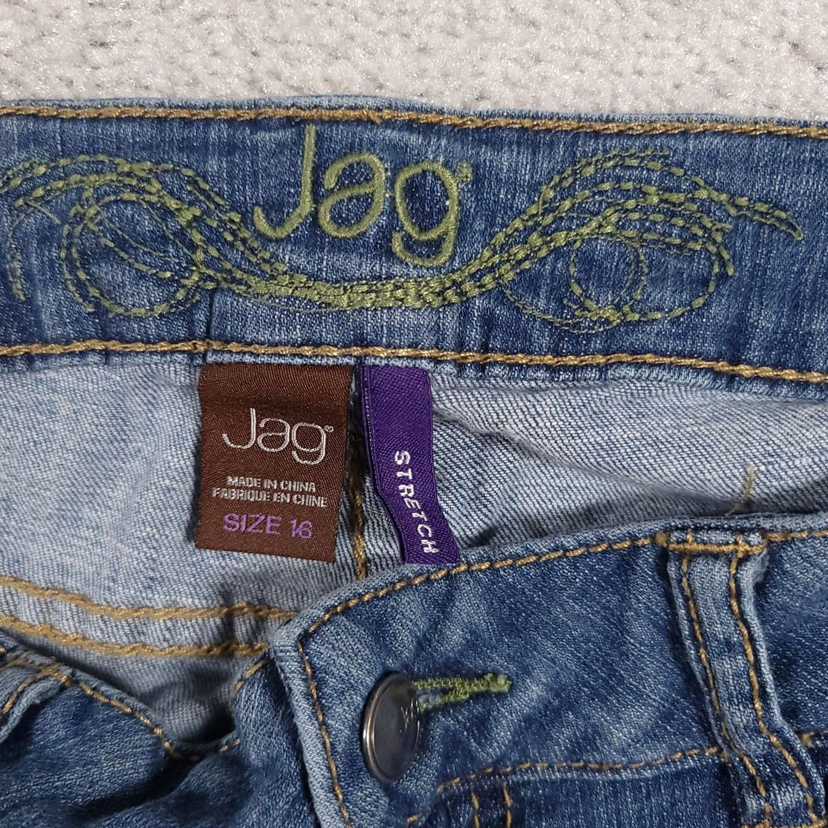 Vintage Jag Jeans Pants Womens 16 Stretch Denim Straight Mid Rise Classic Casual Capri Jeans Size 38" / US 16 / IT 52 - 5 Thumbnail