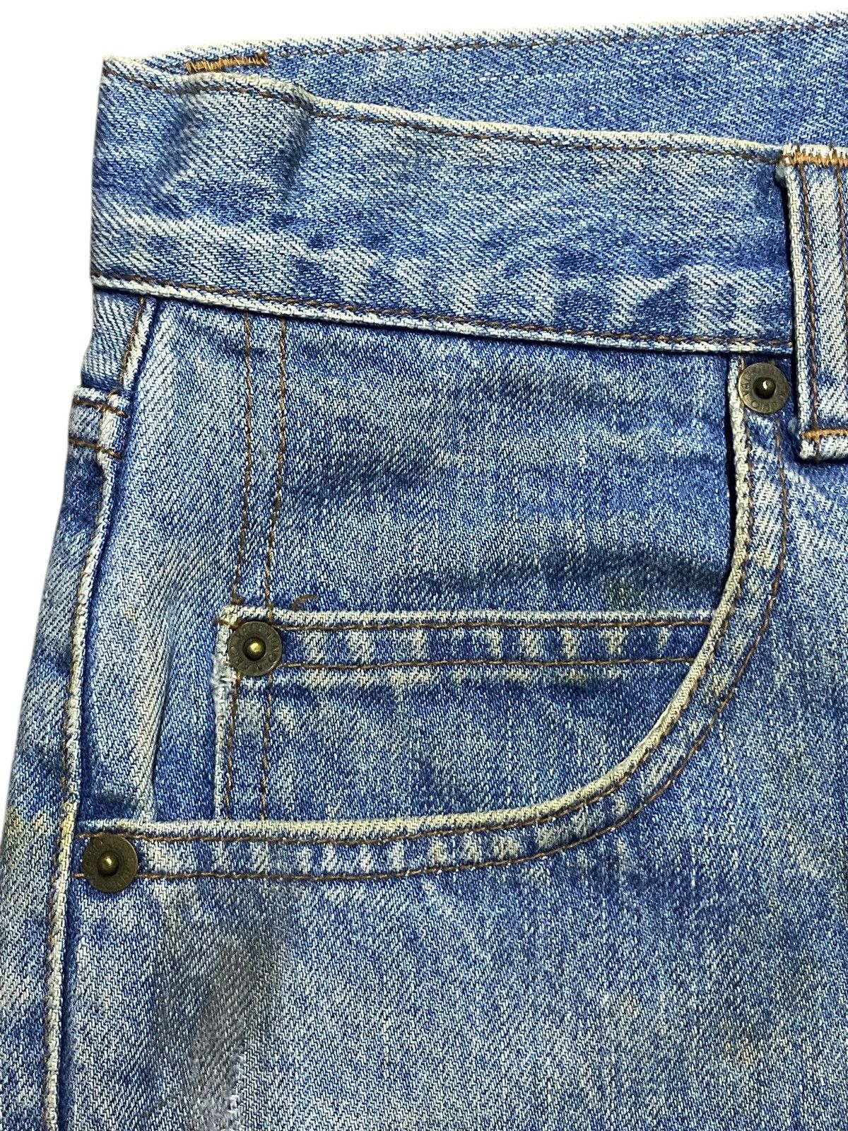 Valentino Vtg Mario Valentino Dirty Mud Wash Distressed Loose Jeans Size US 31 - 10 Thumbnail