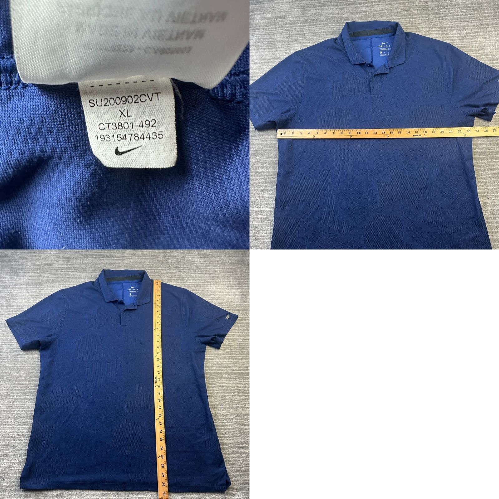 Nike Nike Tiger Woods Polo Shirt Extra Large Blue Dri Fit Jacquard Camo Mens Size US XL / EU 56 / 4 - 8 Thumbnail