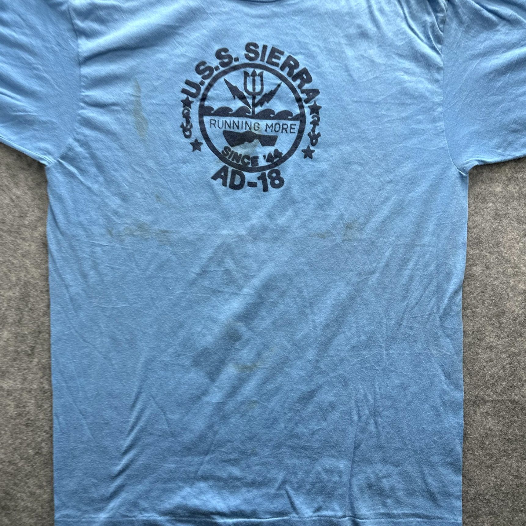 Hanes VINTAGE Hanes Fifty-Fifty USS Sierra Shirt Mens Large Blue Graphic 80s Navy Ship Crew Neck Short Sleeve Size US L / EU 52-54 / 3 - 3 Thumbnail