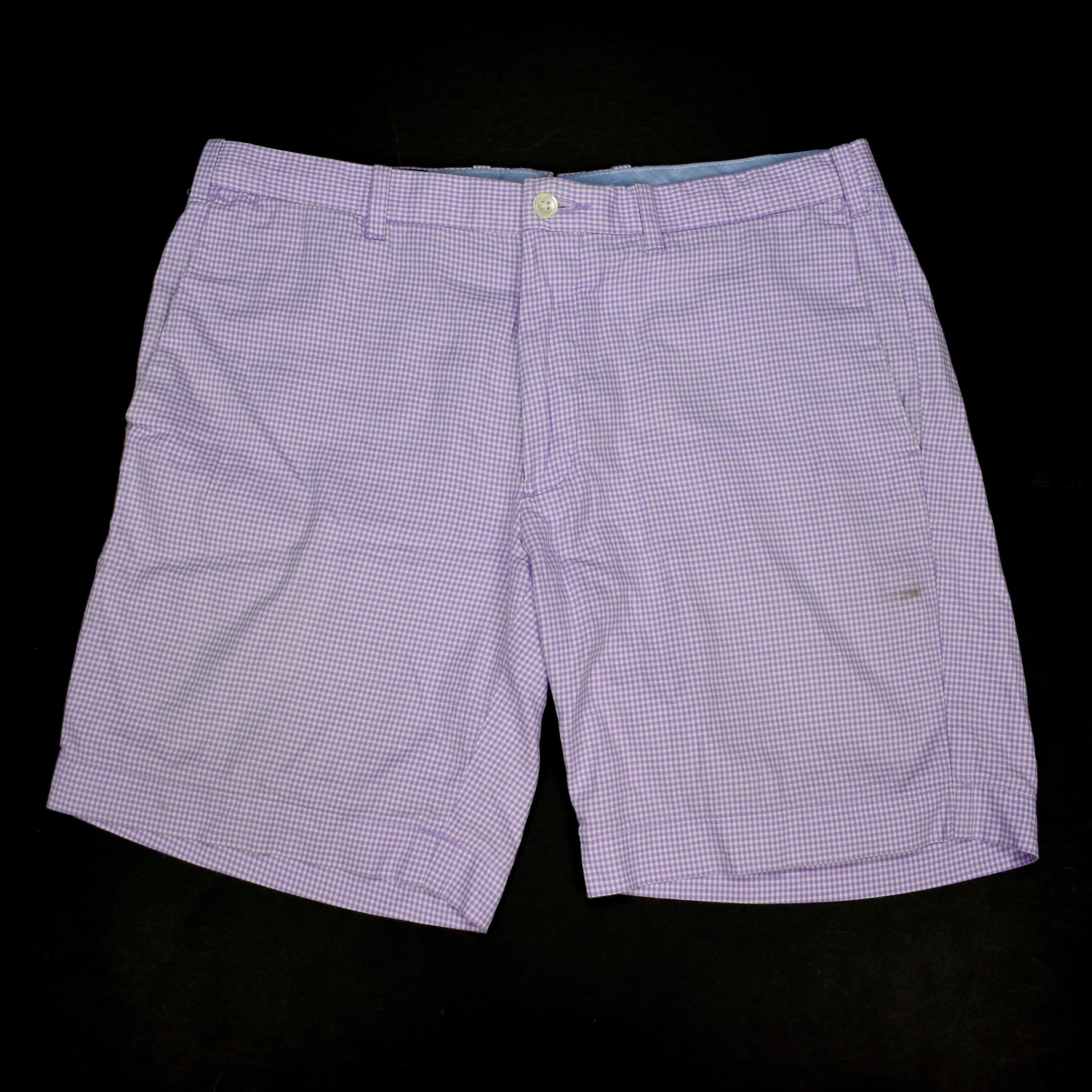 Polo Ralph Lauren Vintage Micro Gingham Plaid Shorts Purple Size US 32 / EU 48 - 1 Preview