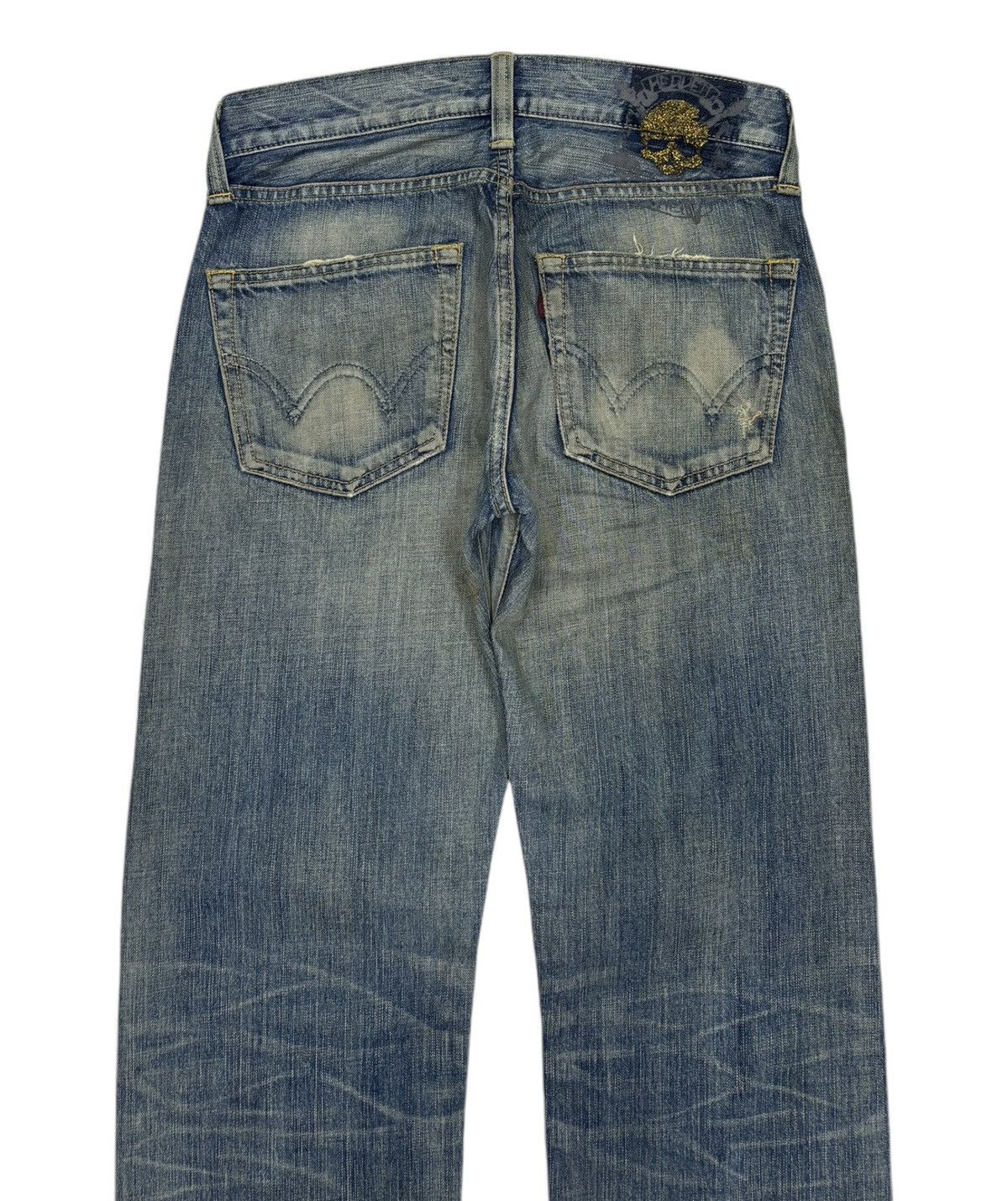Edwin Rare Edwin Skull Studded Distressed Denim Jeans Size US 30 / EU 46 - 4 Thumbnail