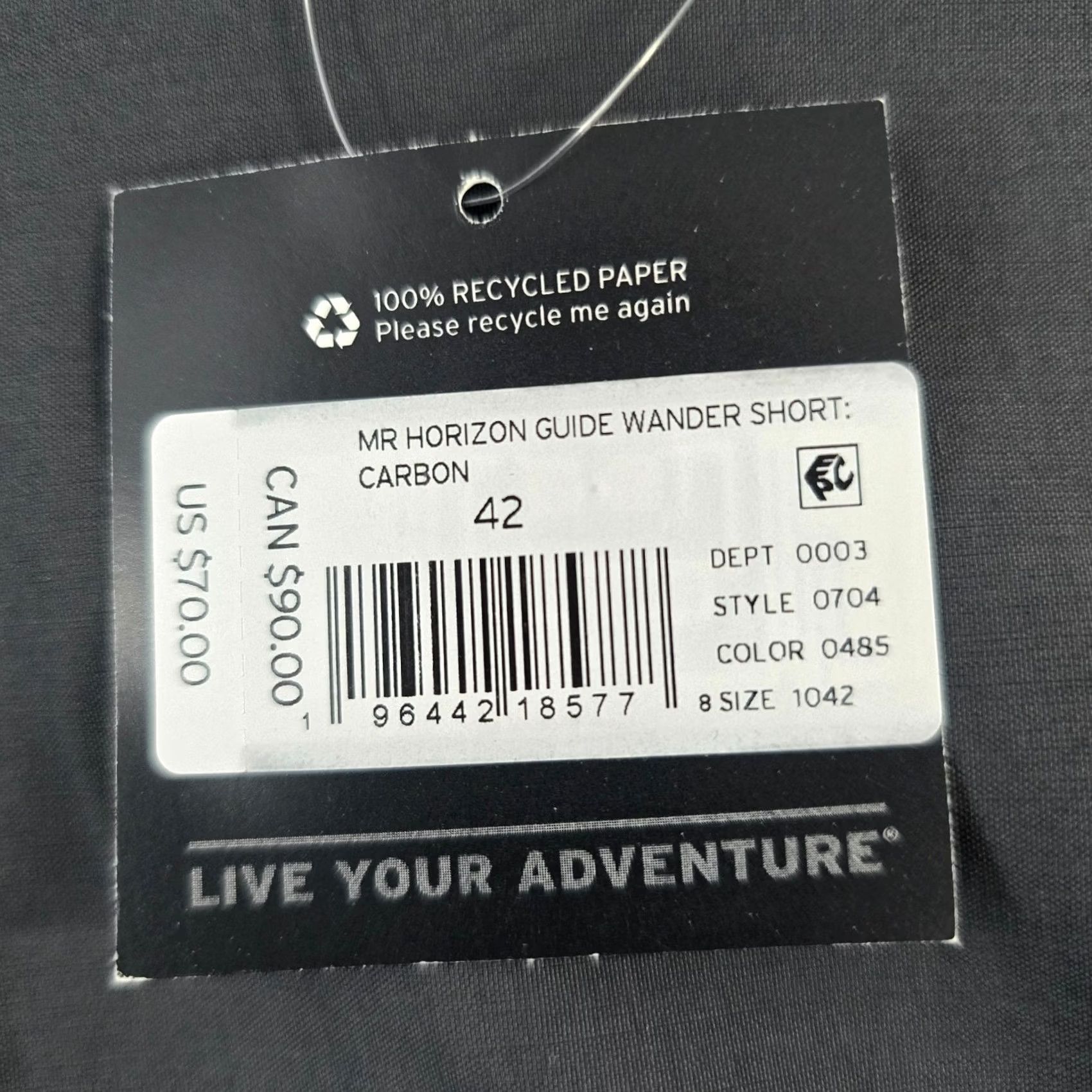 Eddie Bauer Eddie Bauer Men’s Horizon Guide Wander Shorts Carbon Gray 42 NWT Nylon Chino Casual Outdoor Medium Mens Size US 42 / EU 58 - 2 Thumbnail