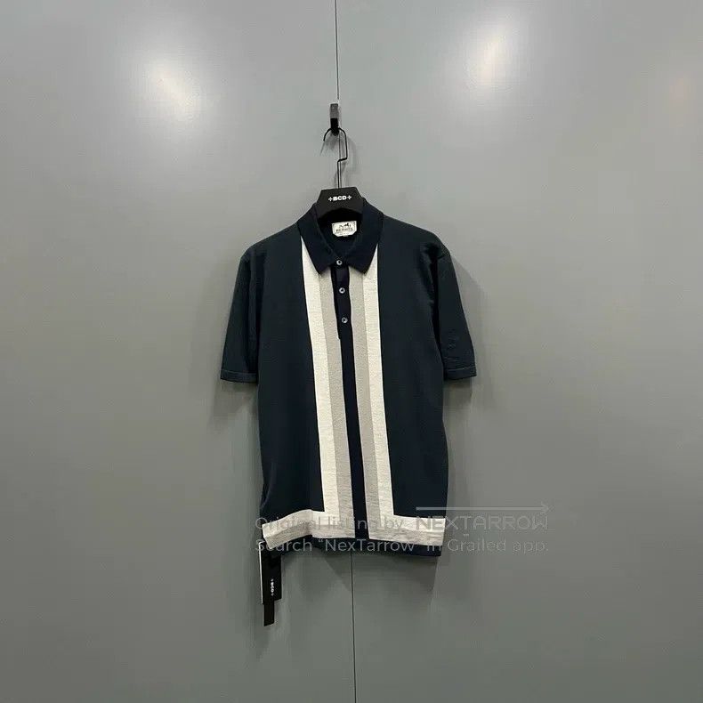 Other Hermes Color block striped knit polo shirt Size US L / EU 52-54 / 3 - 1 Thumbnail