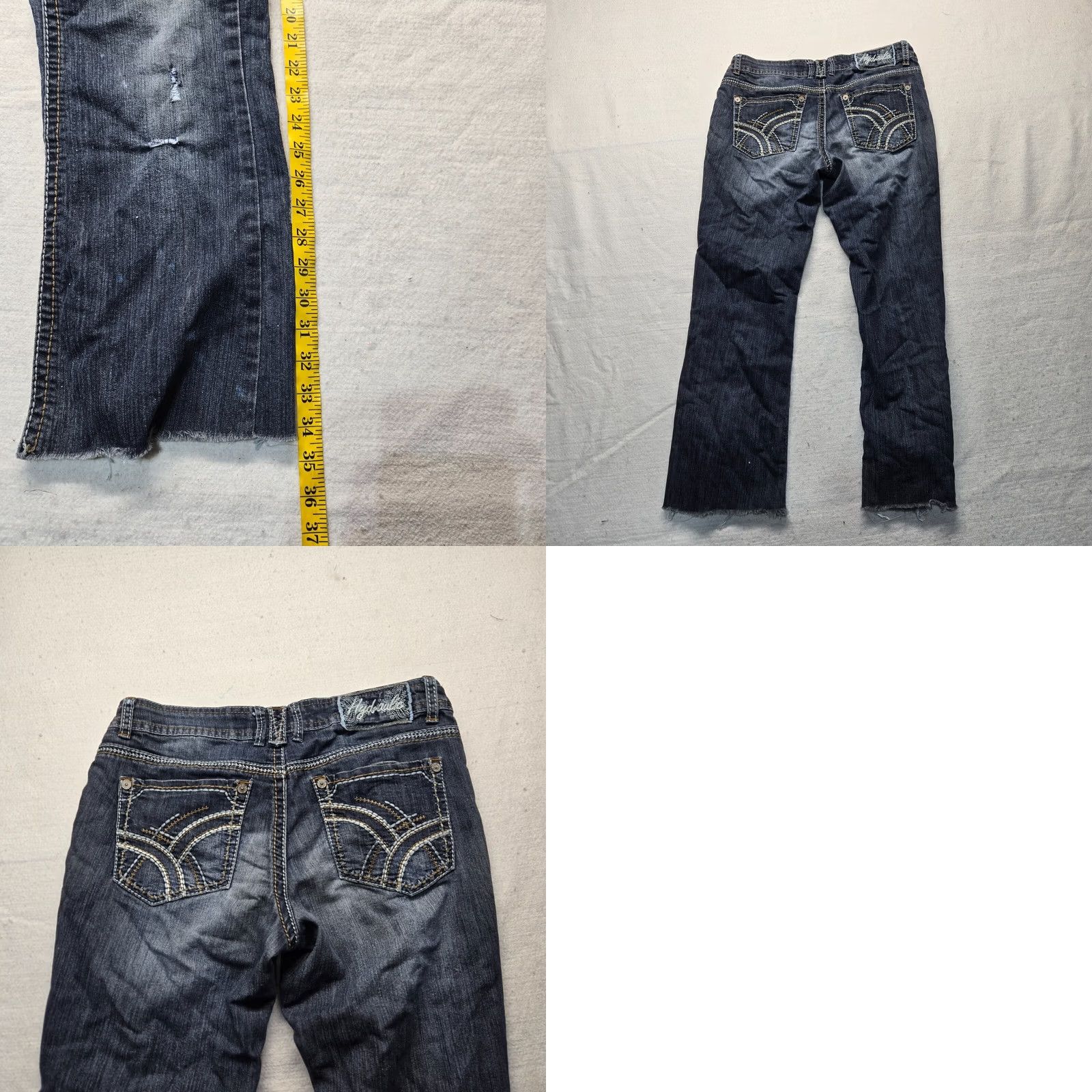 Denime HYDRAULIC Jeans Women's 7/8 Straight Denim Pants Blue Low Rise 29in Waist Cotton Polyester Spandex Pockets Button Zipper 8 Regular Adult Woman's Size 30" / US 8 / IT 44 - 8 Thumbnail