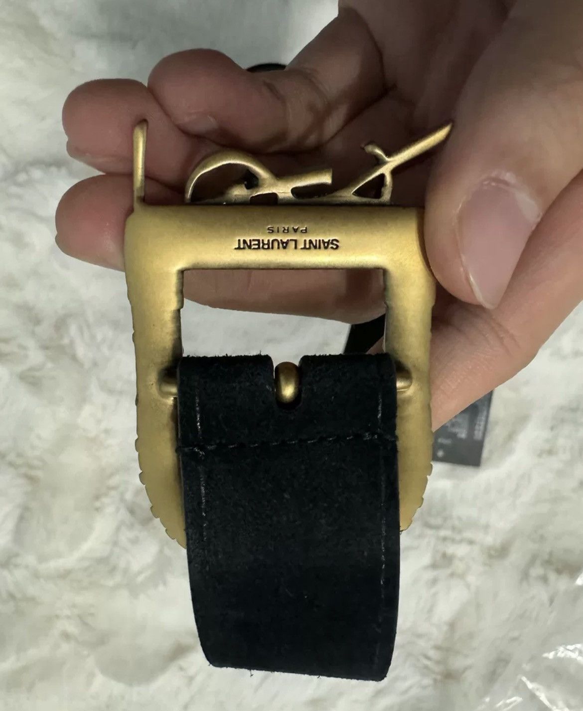 Saint Laurent Paris Saint Laurent brand new silver buckle logo belt Size ONE SIZE - 2 Thumbnail