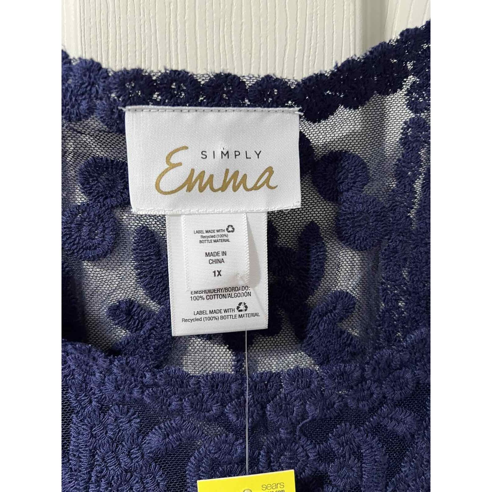 & Other Stories Emma WOMENS EMB TOP ECLIPSE Blue Size 1X A001775 Size 4XL / US 24-26 - 5 Thumbnail