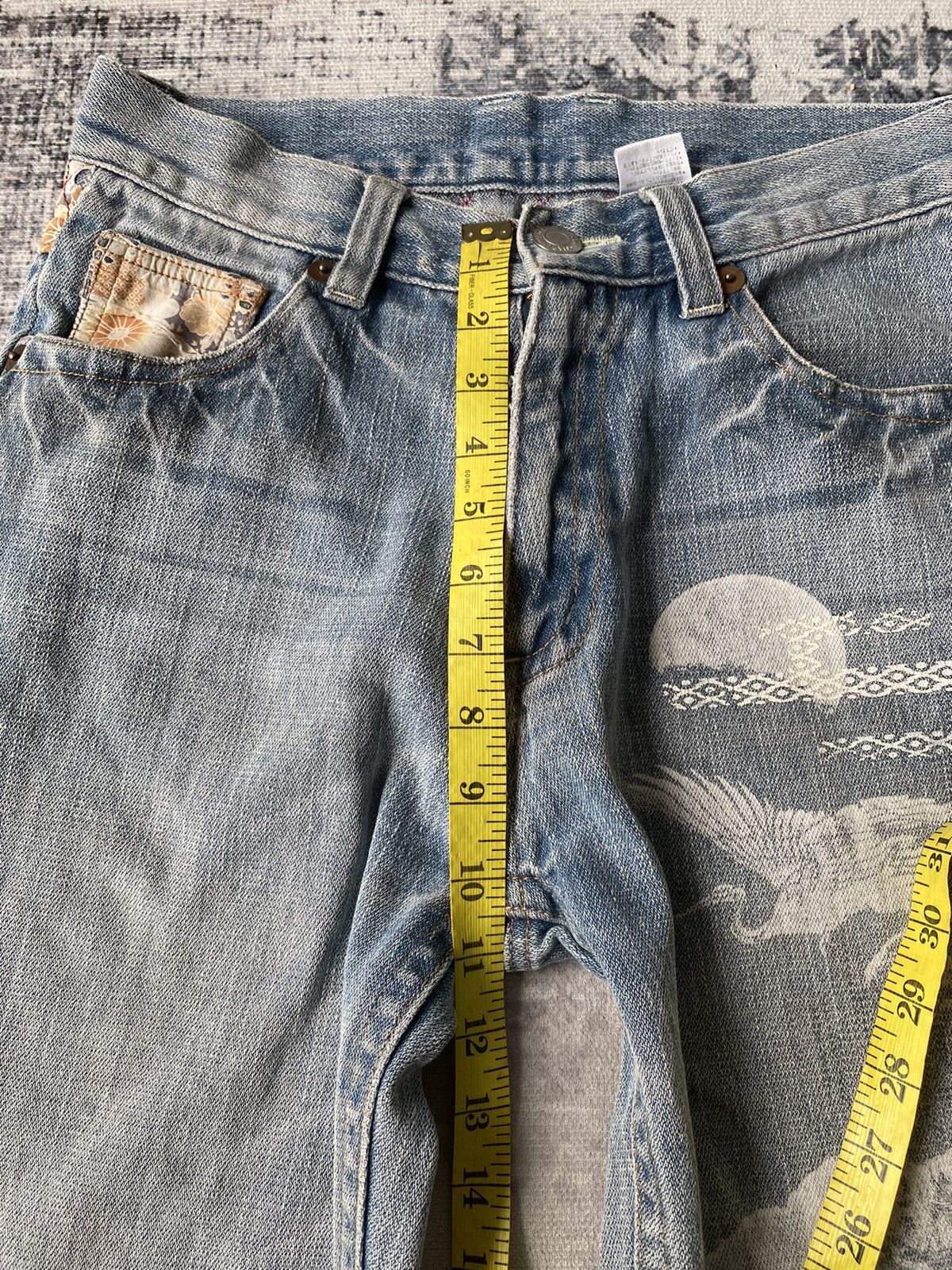 Ed Hardy × Japanese Brand × Vintage Japanese Art Motive Printed Jeans Size US 29 - 7 Thumbnail
