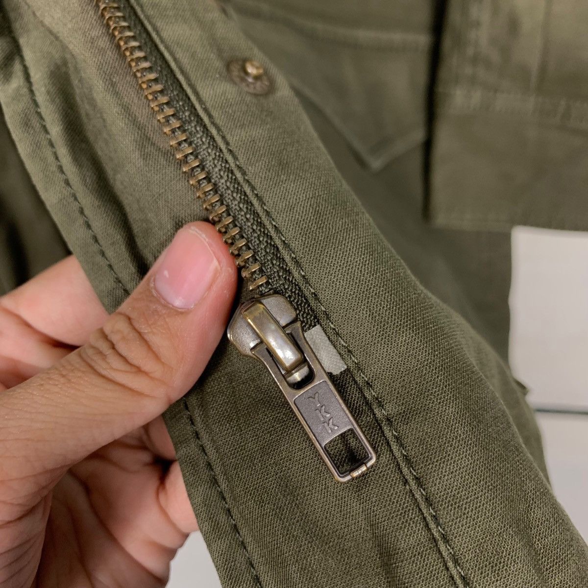 Japanese Brand MJUKA Olive Green Fish Tail Parka Free Size #2461-C110 Size US S / EU 44-46 / 1 - 12 Thumbnail