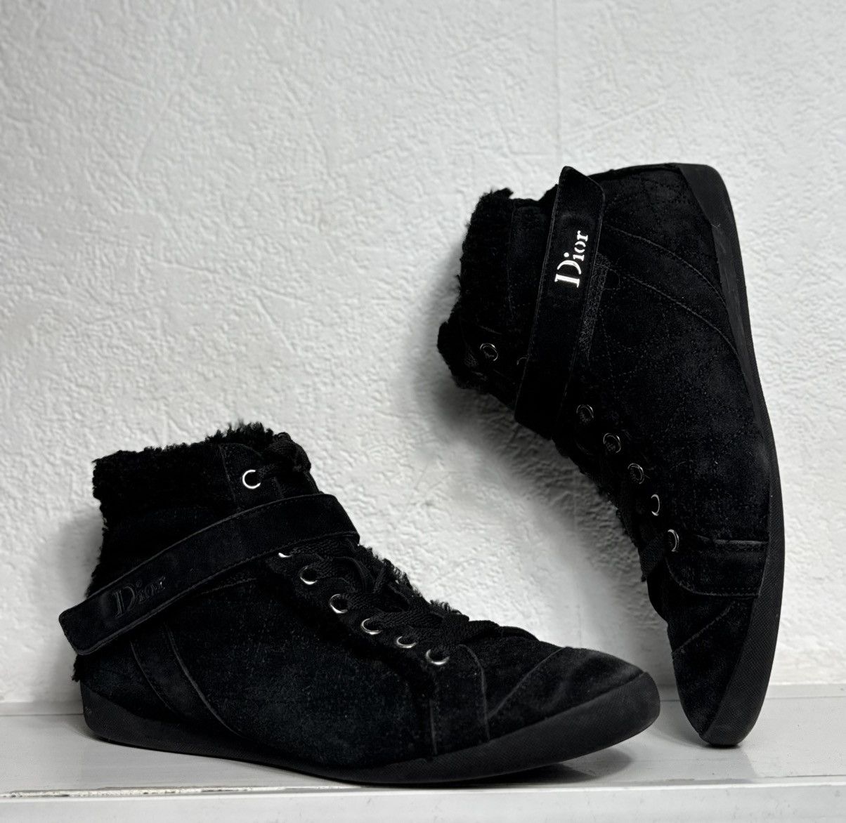 Dior Dior High Top Suede Sneakers Black Size 38 Luxury Vintage Size US 8 / IT 38 - 1 Thumbnail