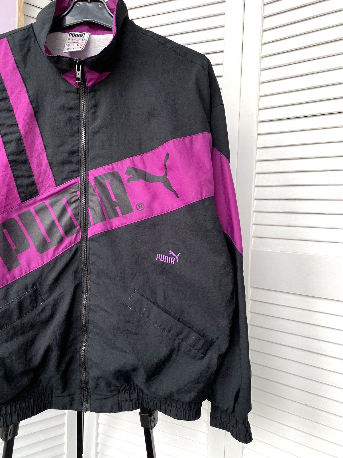 Puma × Vintage Vintage Puma Track Retro Jacket 90s 80s Black Purple Size US S / EU 44-46 / 1 - 5 Thumbnail