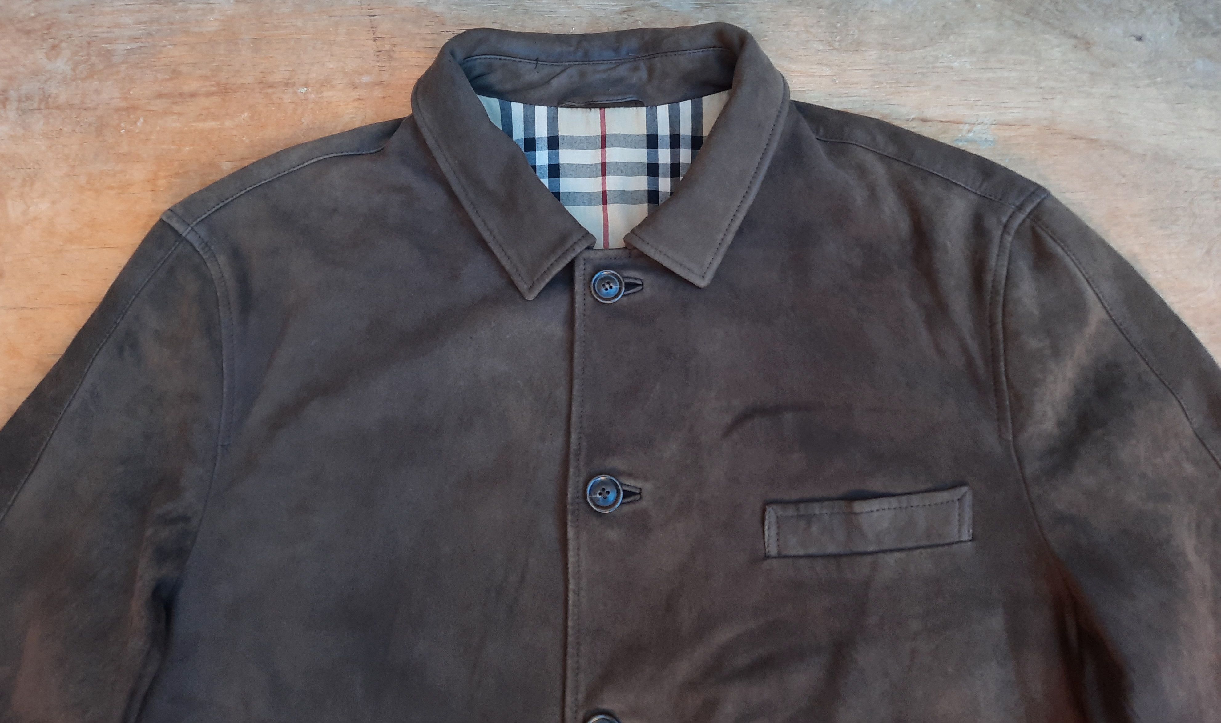 Burberry Burberry Vintage 90s Leather Jacket Classic Khaki Coat Size US L / EU 52-54 / 3 - 4 Thumbnail