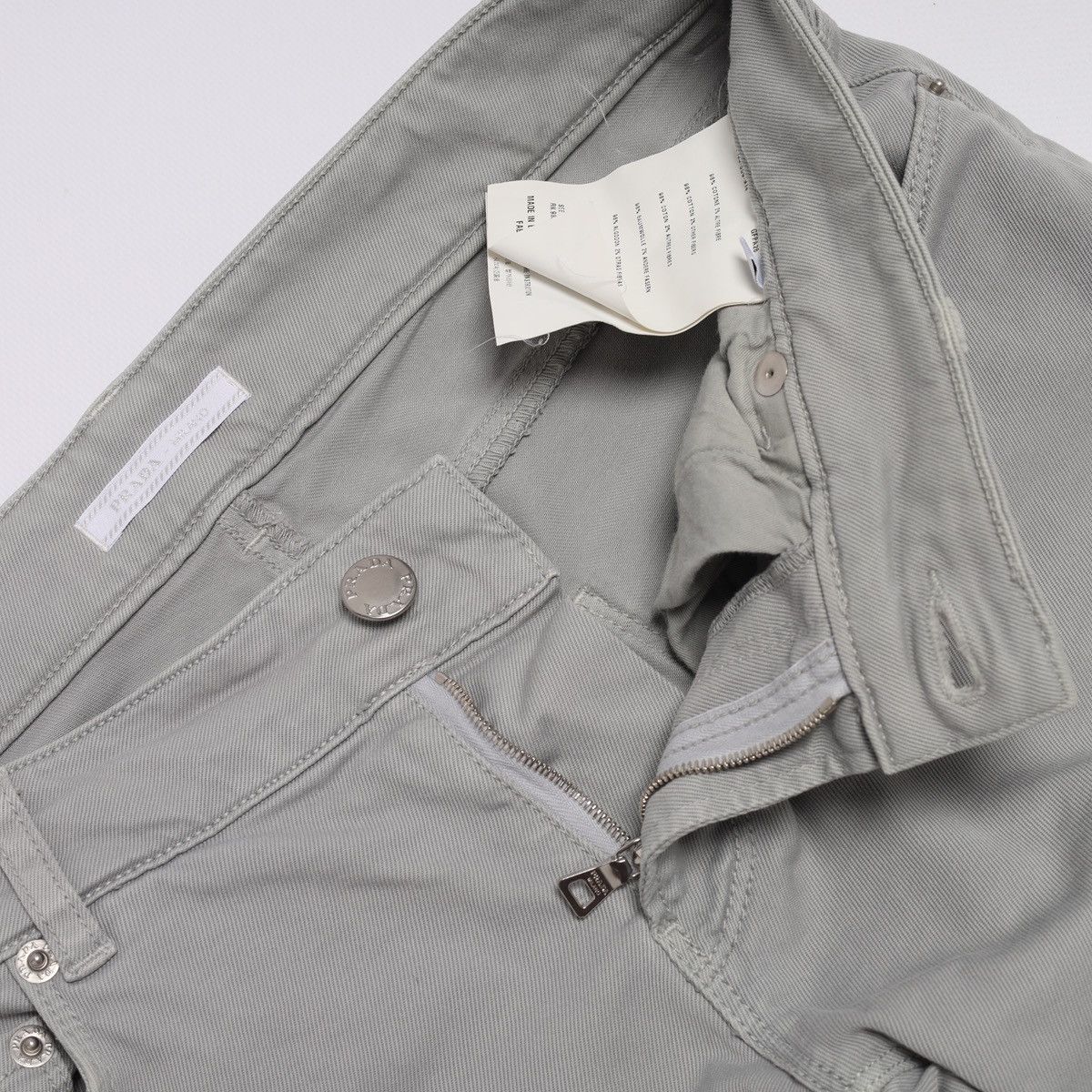 Prada Prada Gray Cotton Pants Logo Raw Edge Size 27" / US 4 / IT 40 - 12 Thumbnail