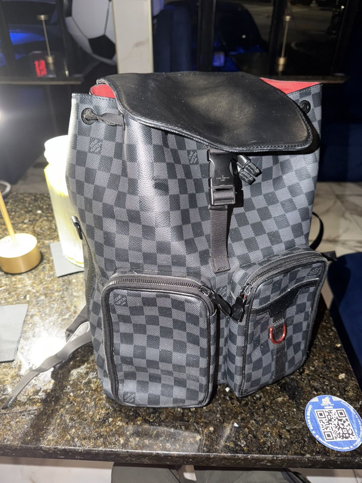 louis vuitton christopher backpack graphite - mm - - Men the christopher mm backpack allows for customization with vibrant color accents through the mon monogram service Damier Graphite Canvas Christopher Backpack