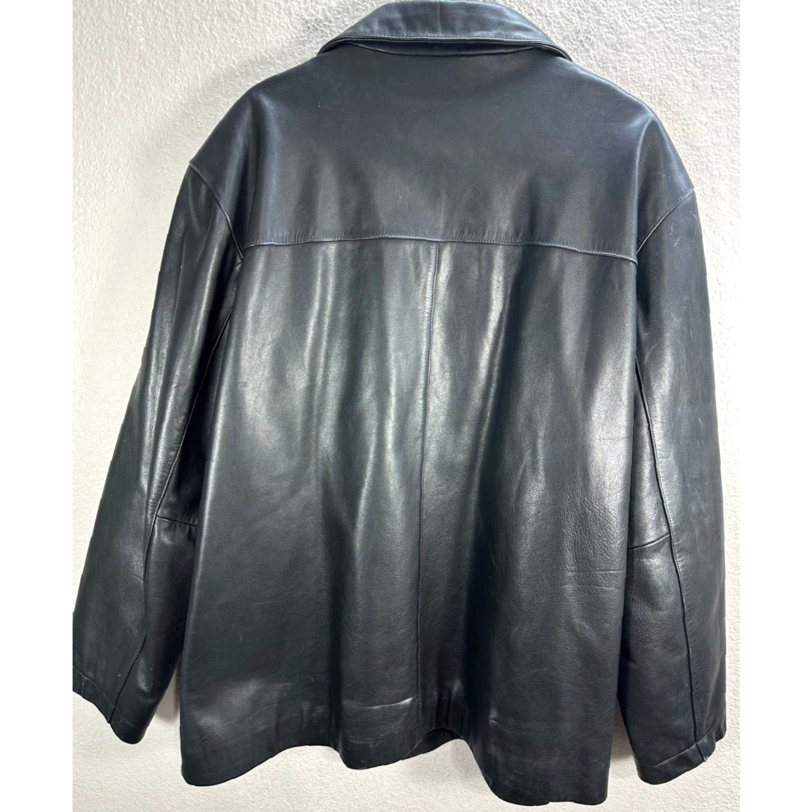 Guess GUESS Leather Jacket Mens XL Black Leather Blazer Lined Pockets Classic Sz XL Size US XL / EU 56 / 4 - 7 Thumbnail