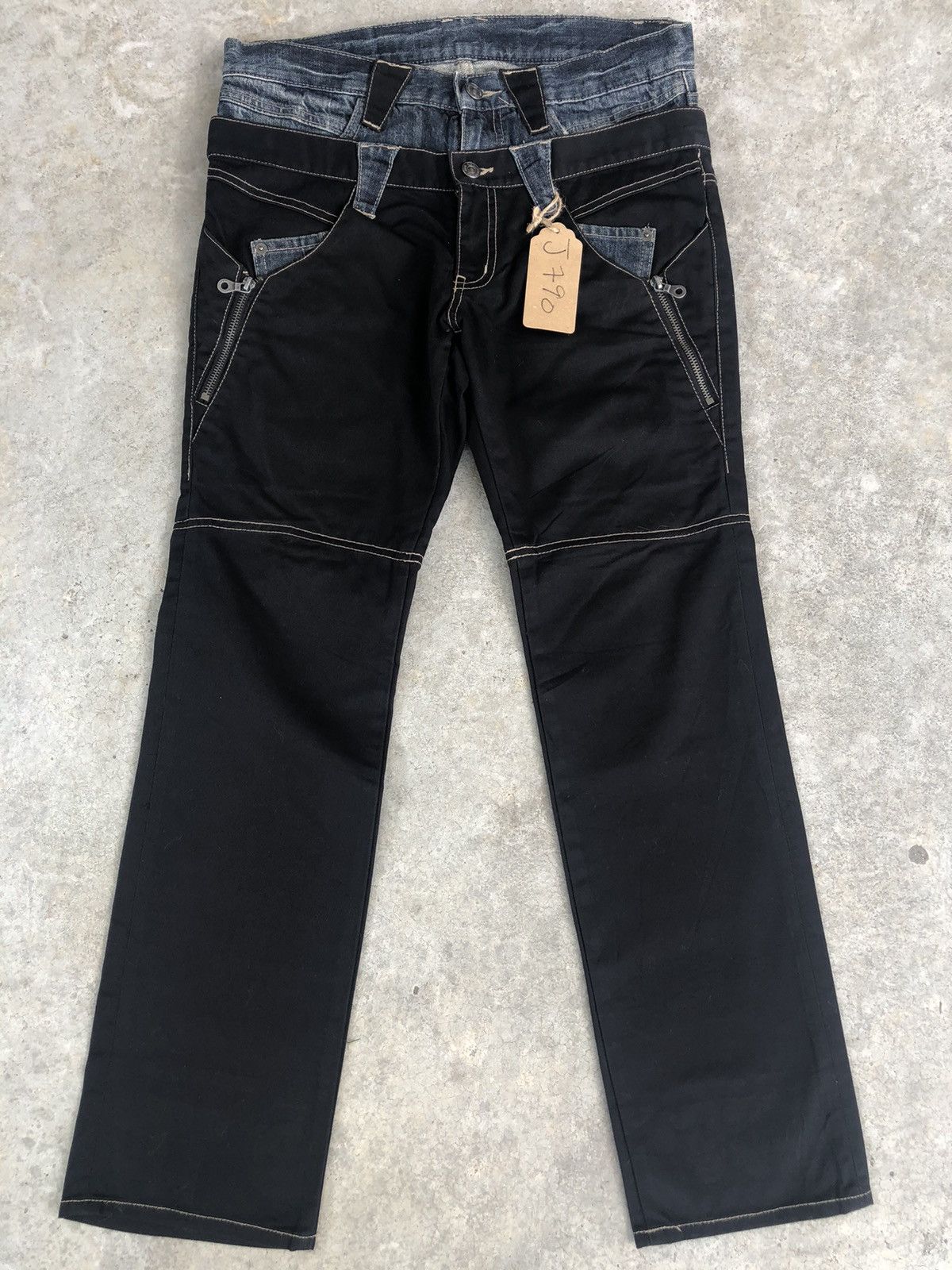 PPFM Japanese PPFM Double Waist Distressed Jeans Size US 31 - 1 Thumbnail