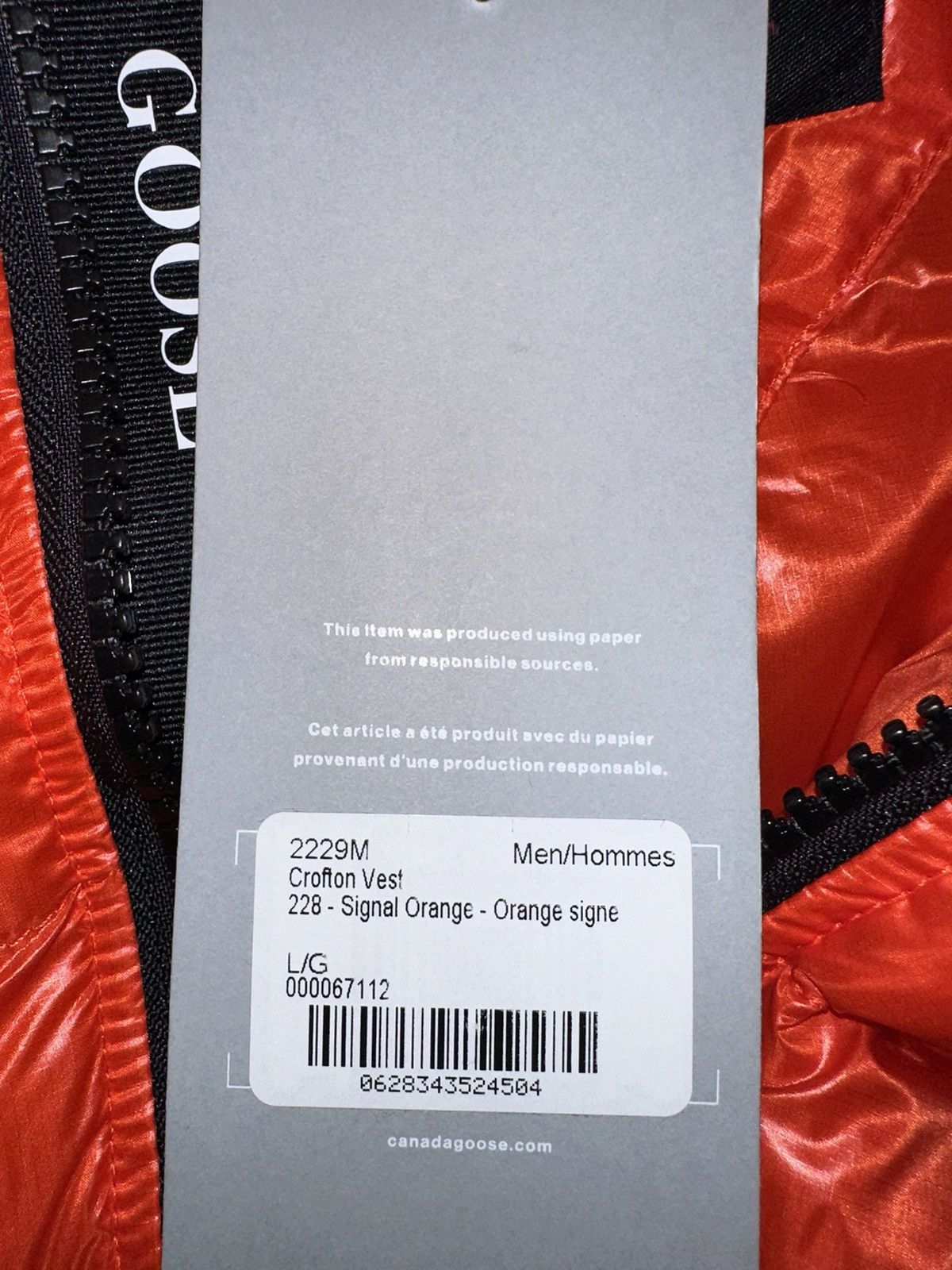 Canada Goose Canada Goose Men’s Crofton Vest - Signal Orange Size US L / EU 52-54 / 3 - 5 Thumbnail
