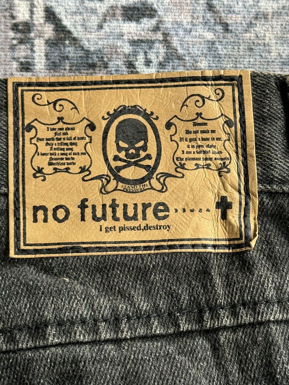 No Future No Future Skull Punk Riot Poem Denim Pants / ifsixwasnine Size US 31 - 9 Thumbnail