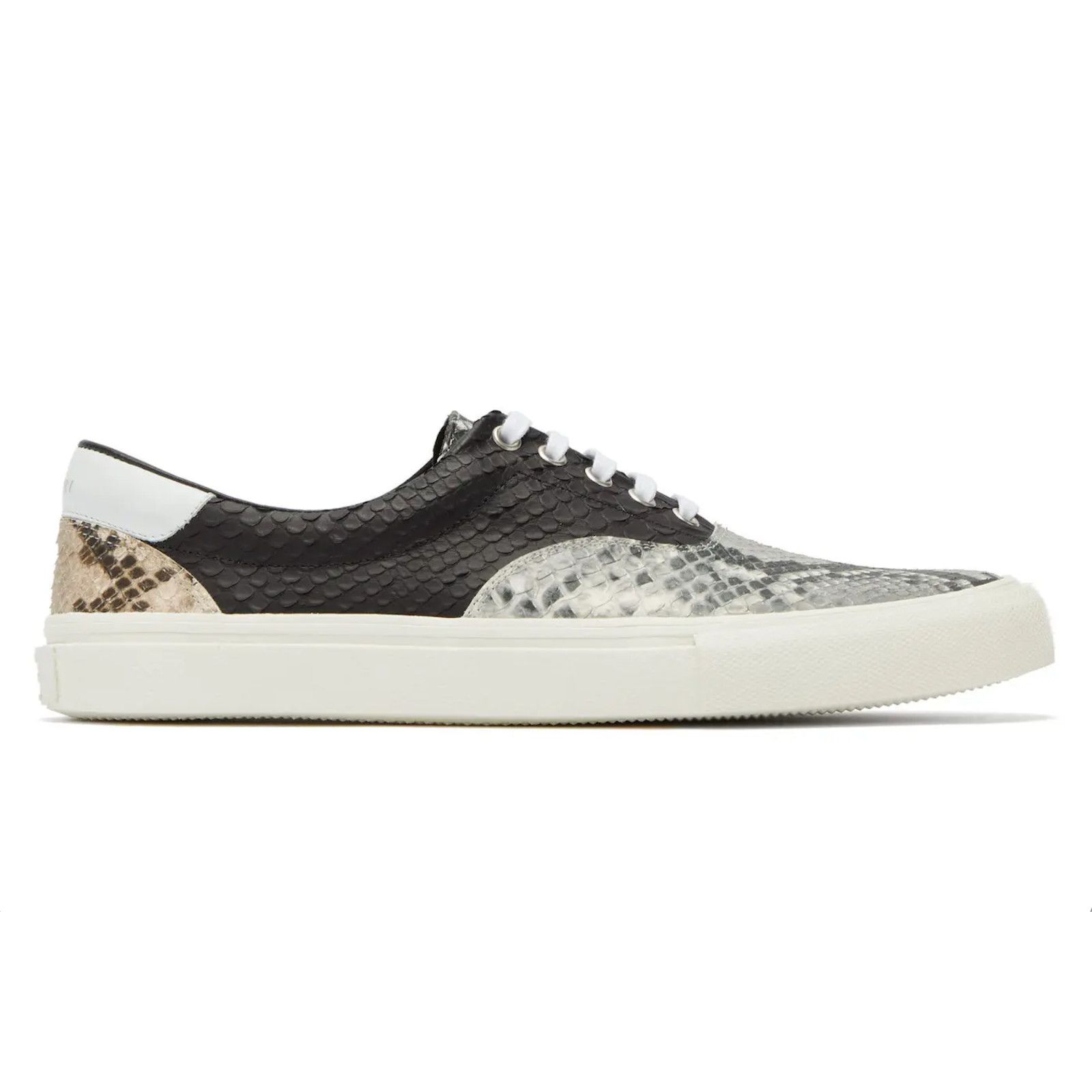 Amiri Amiri Mens Black Grey Python Snakeskin Lace Up Low Top 44 11 Size US 11 / EU 44 - 1 Thumbnail