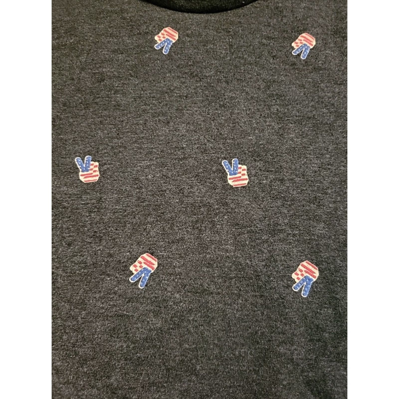 Vintage USA Patriotic Stars & Stripes T-Shirt Steel & Concrete L SS Gray Mens Regular Cotton Blend Shirt Size US L / EU 52-54 / 3 - 2 Thumbnail