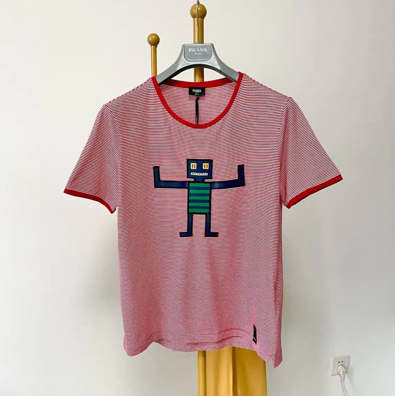 Fendi Fendi Men's Multicolored Logo T-Shirt 0089 Size US L / EU 52-54 / 3 - 1 Thumbnail
