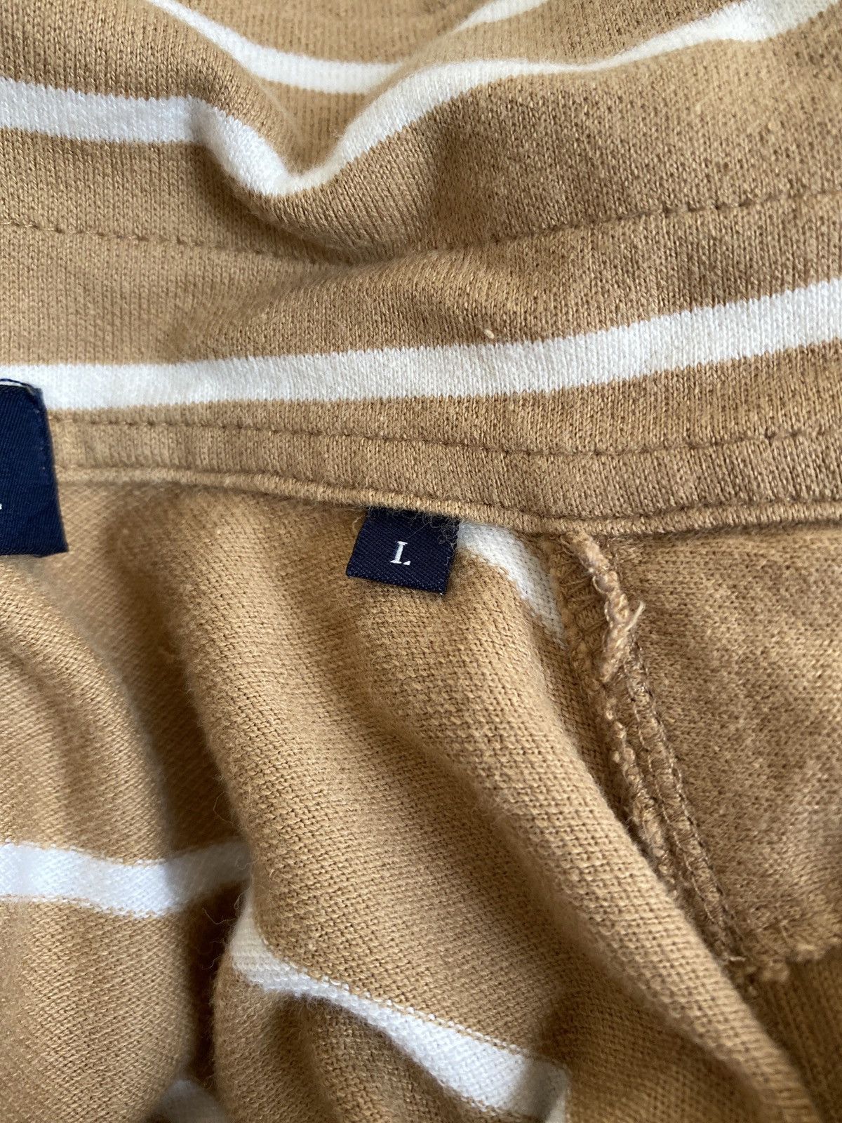 Ermenegildo Zegna Ermenegildo Zegna Camel Stripe Polo Shirt Size US L / EU 52-54 / 3 - 10 Thumbnail