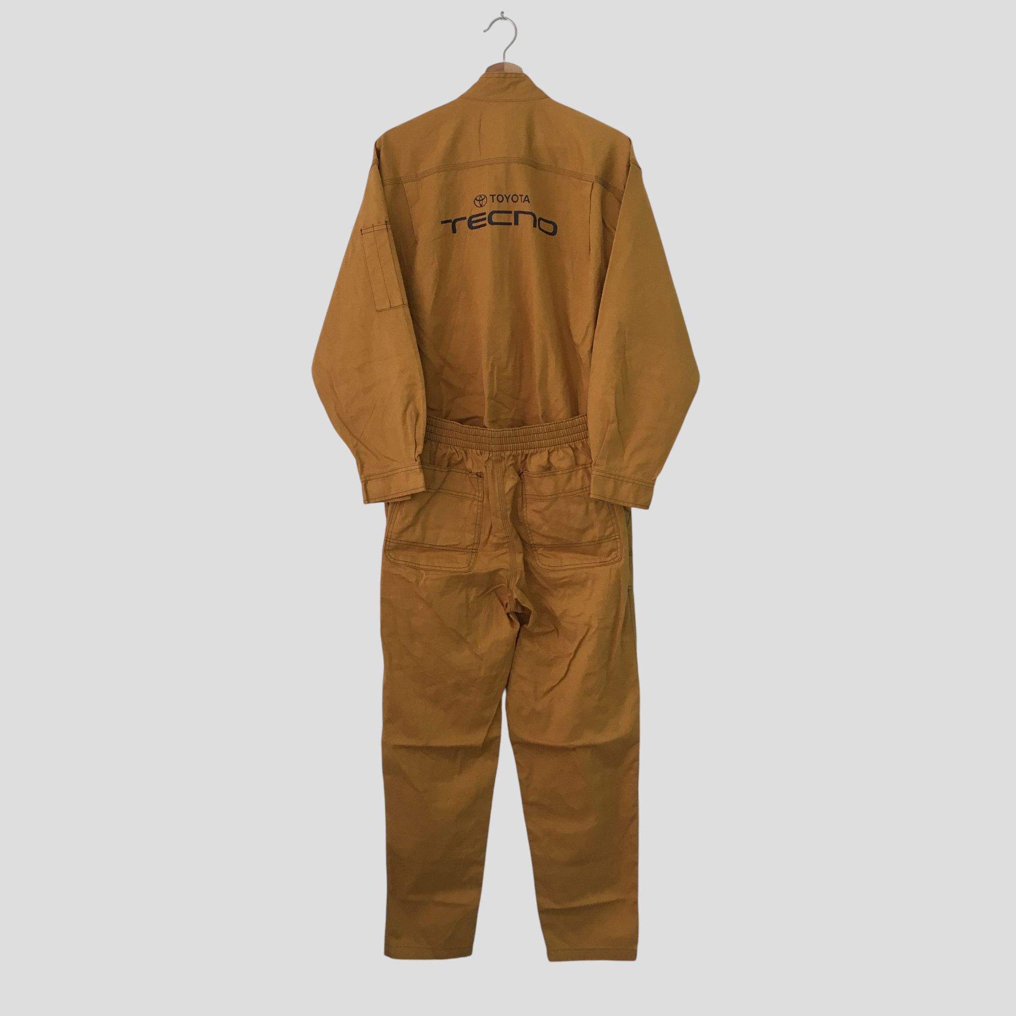Japanese Brand Vintage 90s Toyota Tecno Japan Mustard Brown Coverall Racing Size US M / EU 48-50 / 2 - 1 Thumbnail