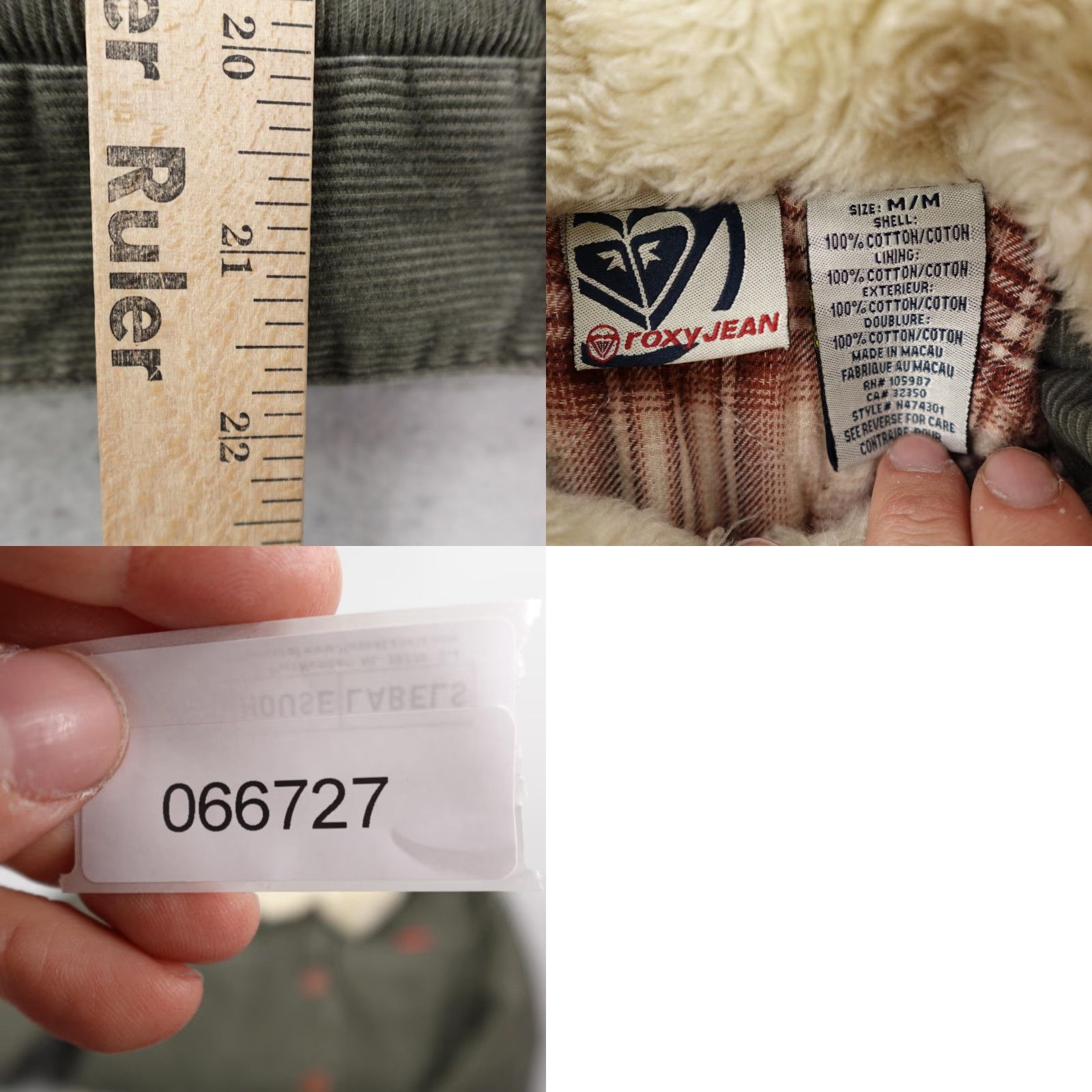 Vintage VINTAGE Roxy Jacket Womens Medium Green Corduroy Sherpa Lined Coat Y2K Jacket Coat Size M / US 6-8 / IT 42-44 - 8 Thumbnail
