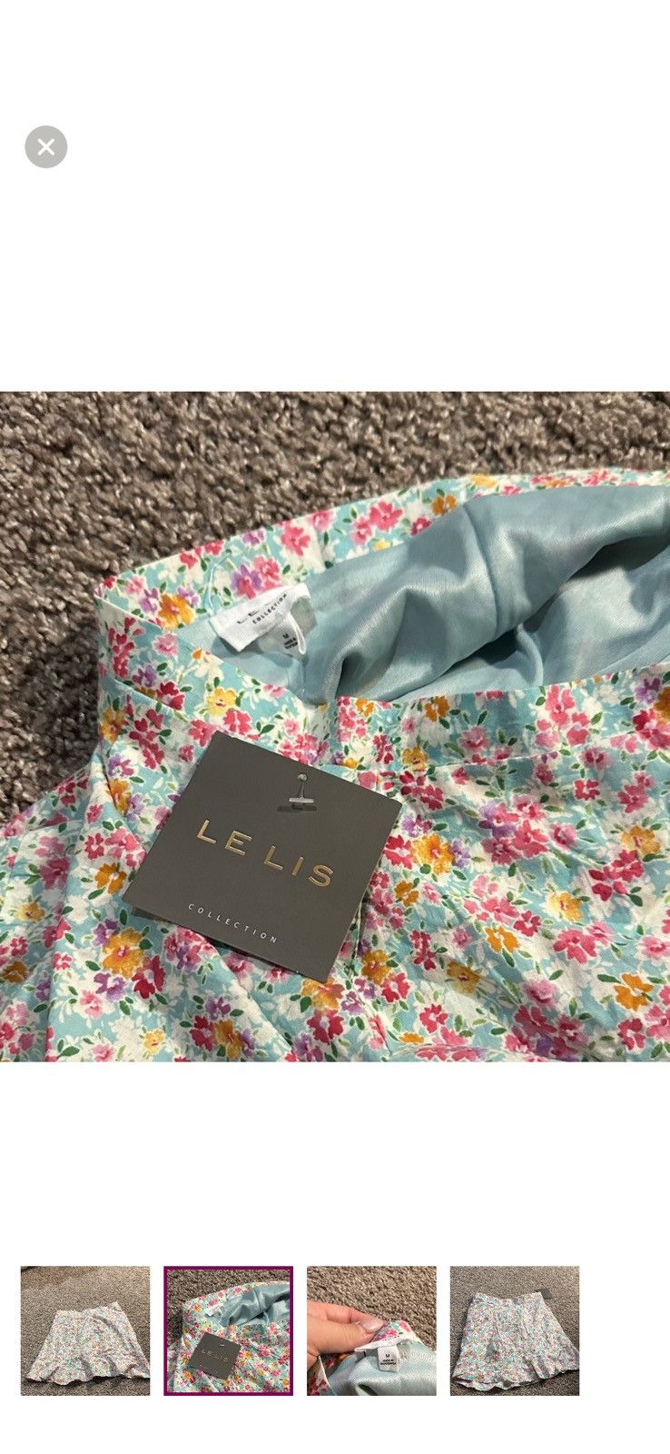 Other Blue floral skirt Size 26" / US 2 / IT 38 - 2 Thumbnail
