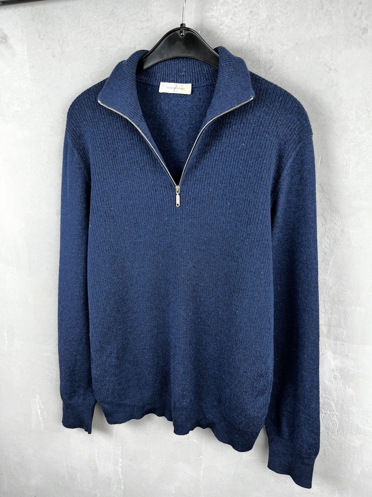 vintage Ermenegildo Zegna カーディガン X857 80s イタリア製 Ermenegildo Zegna パッチ付き ケーブル編み