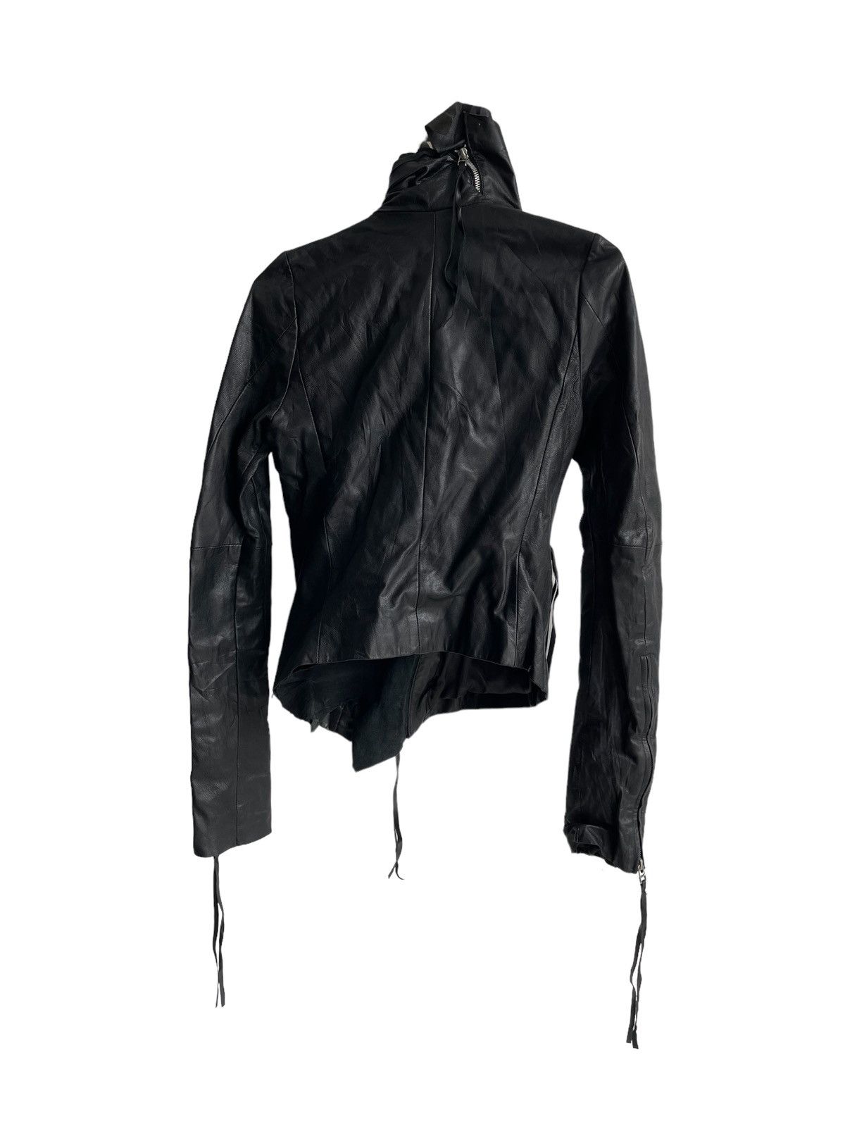 Ekam 🇯🇵 Asymmetrical Zipper Bondage Biker Leather Jacket