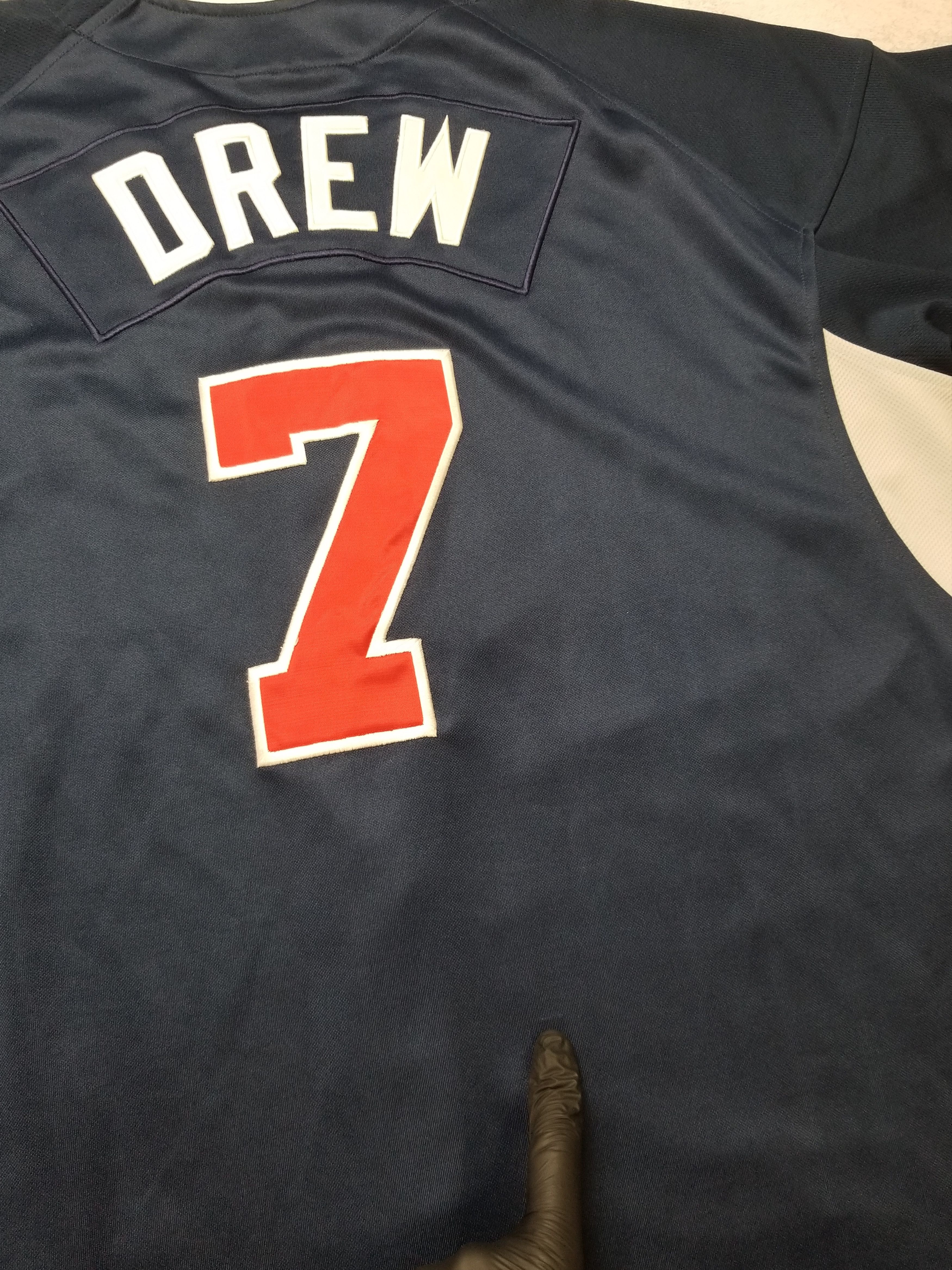 Nike Nike Vintage Classic Atlanta Braves #7 Drew Navy Blue Jersey Size US L / EU 52-54 / 3 - 4 Thumbnail