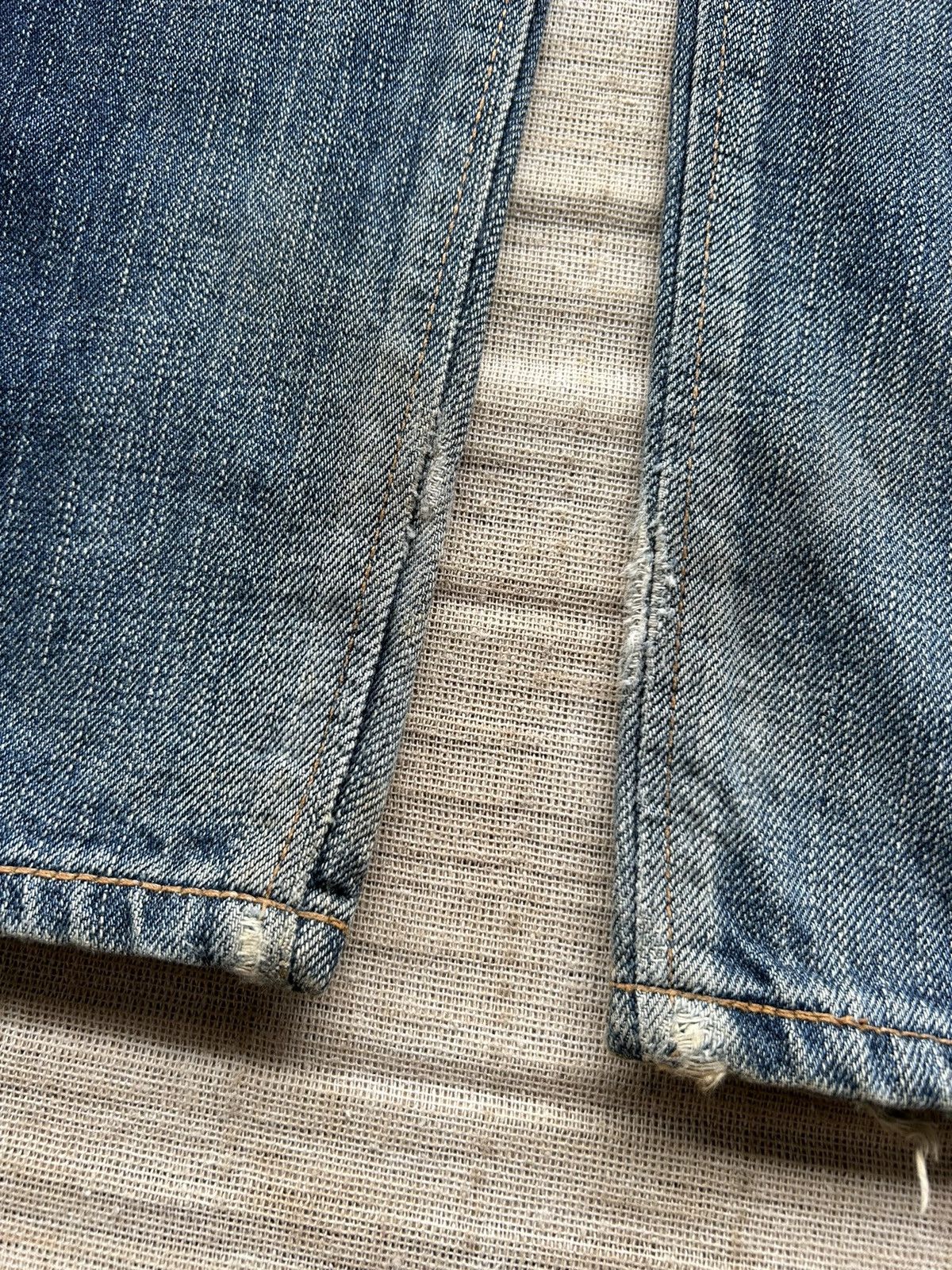 Vintage Edwin505 half Selvedge Distressed denim