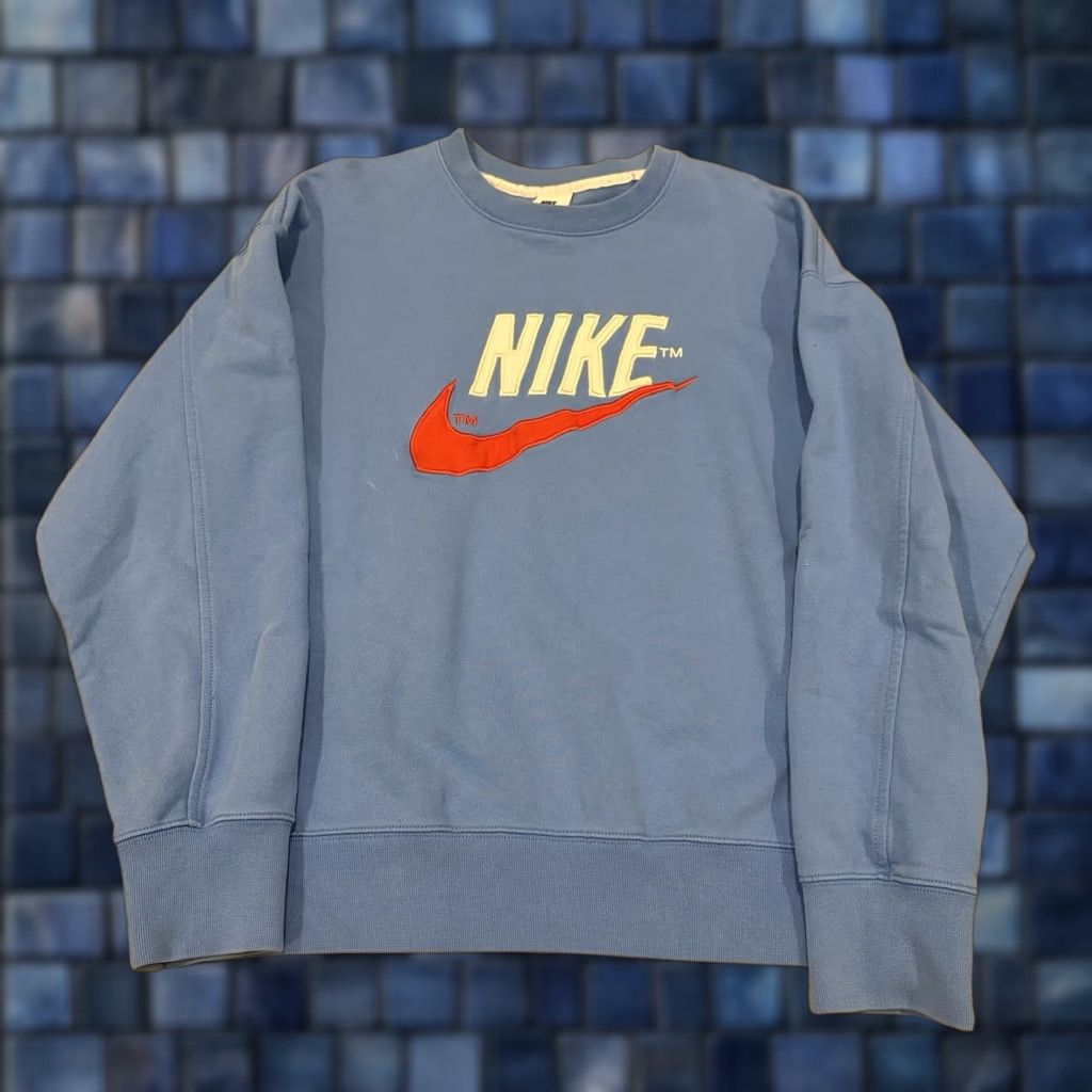 Nike Nike Sportswear Sweatshirt Crew Mens Large French Terry Blue DO8891-412 Retro Logo Size US L / EU 52-54 / 3 - 1 Thumbnail