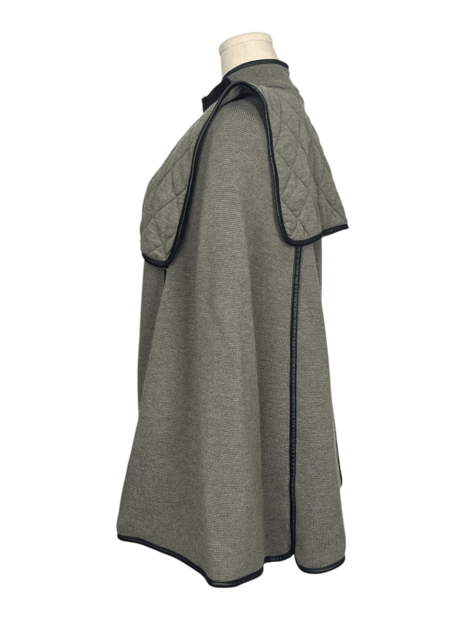 3.1 Phillip Lim 3.1 Philip Lim Olive Green Wool Cape With Black Leather Trim Size XS / US 0-2 / IT 36-38 - 3 Thumbnail