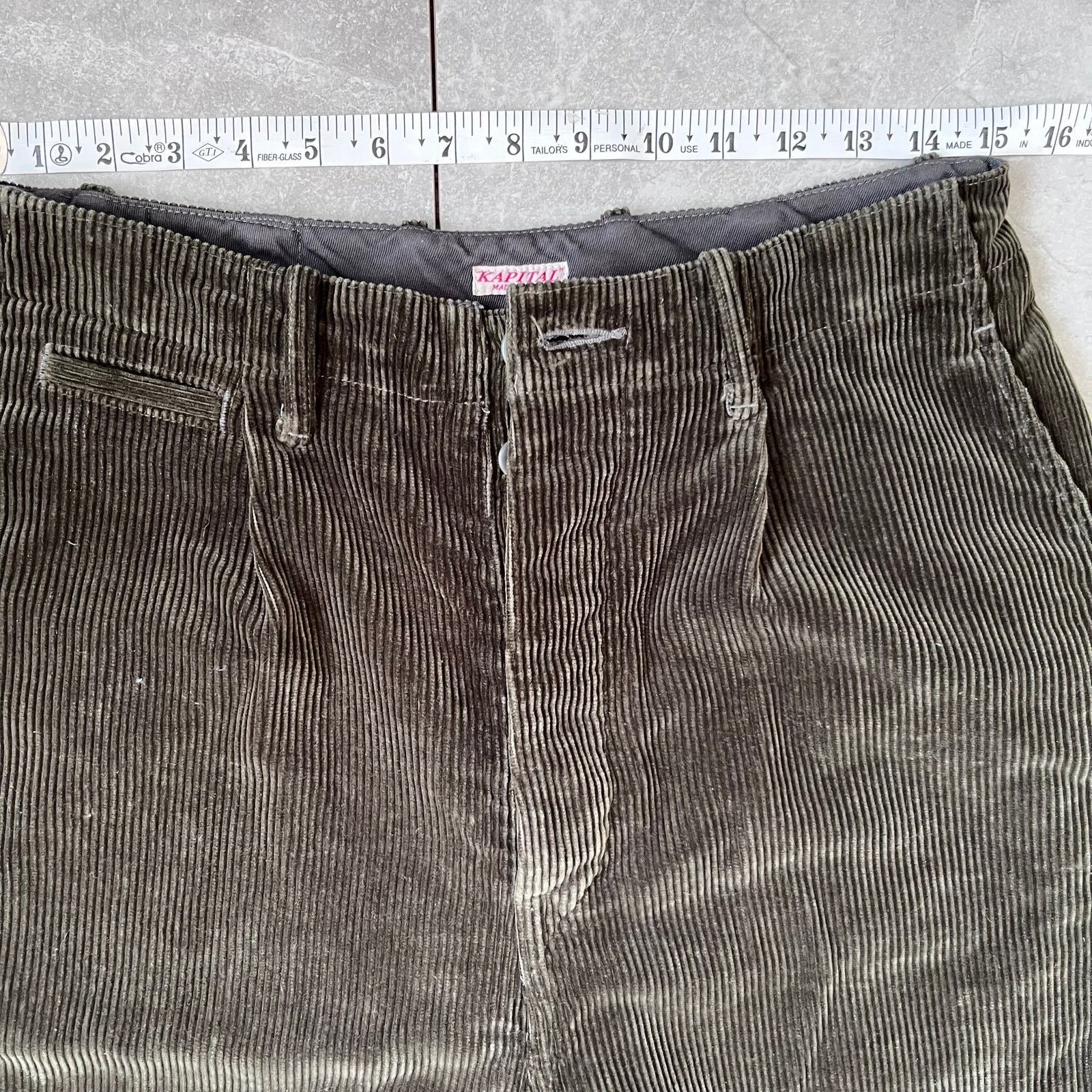 Kapital Kapital Japanese Corduroy Pants green Straight Leg Vintage Size US 31 - 8 Thumbnail