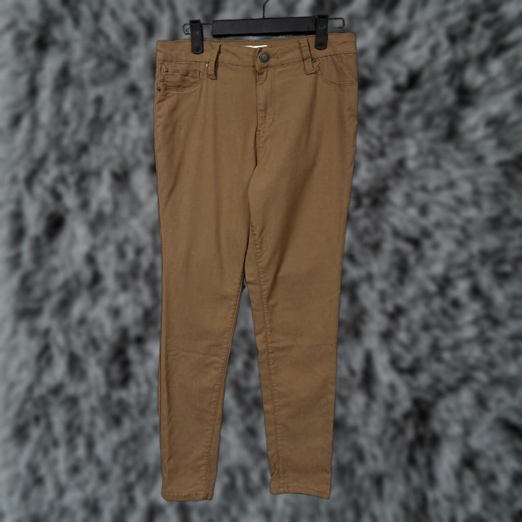 Vintage YMI Jegging Pants Womens L Light Brown Skinny Leg Casual Twill Five-Pocket Zip Fly Button Closure Regular Rise 27in Inseam 29in Waist Size 36" / US 14 / IT 50 - 1 Thumbnail