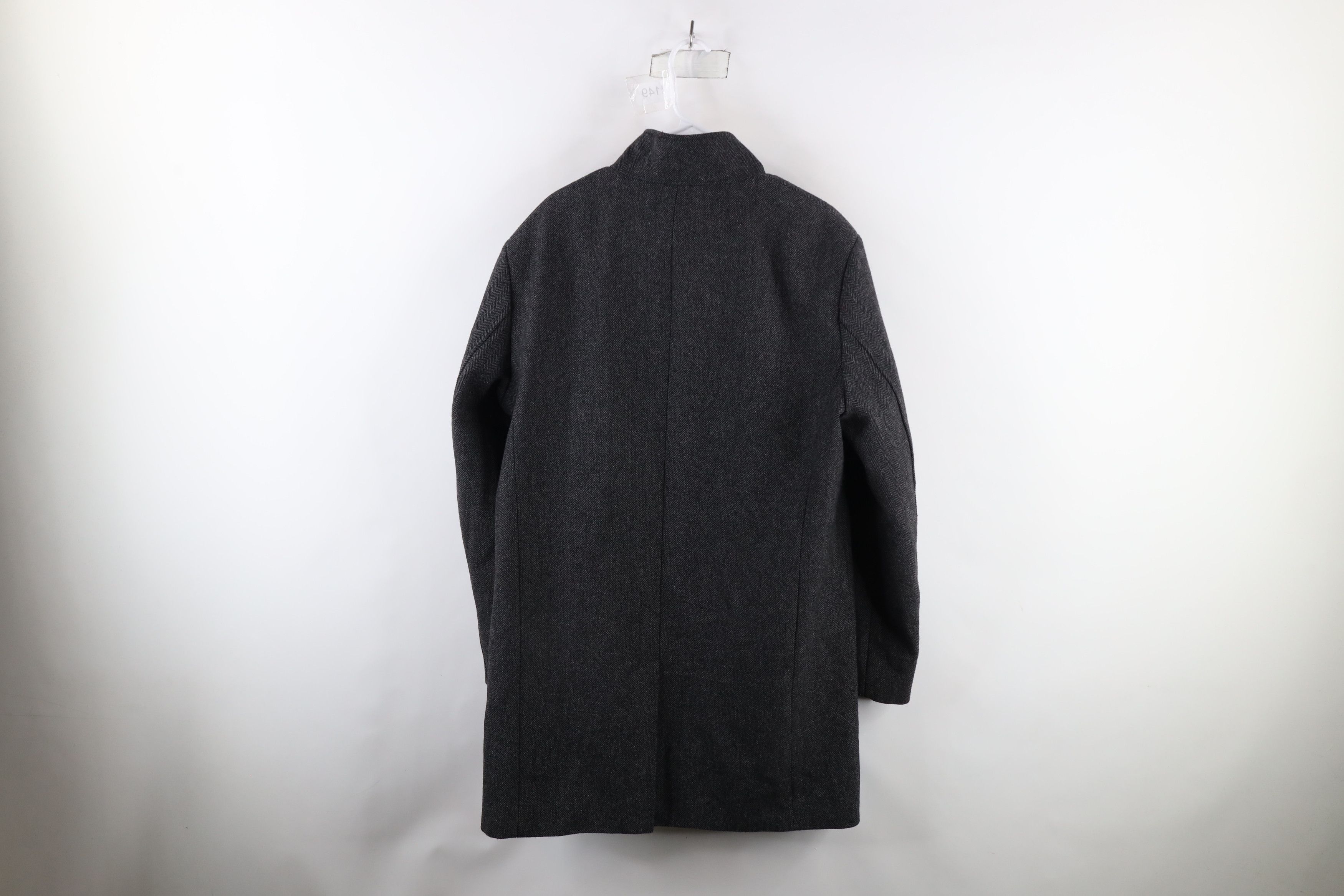 Express × Vintage Express Herringbone Full Zip Overcoat Trench Jacket Gray Size US L / EU 52-54 / 3 - 13 Thumbnail