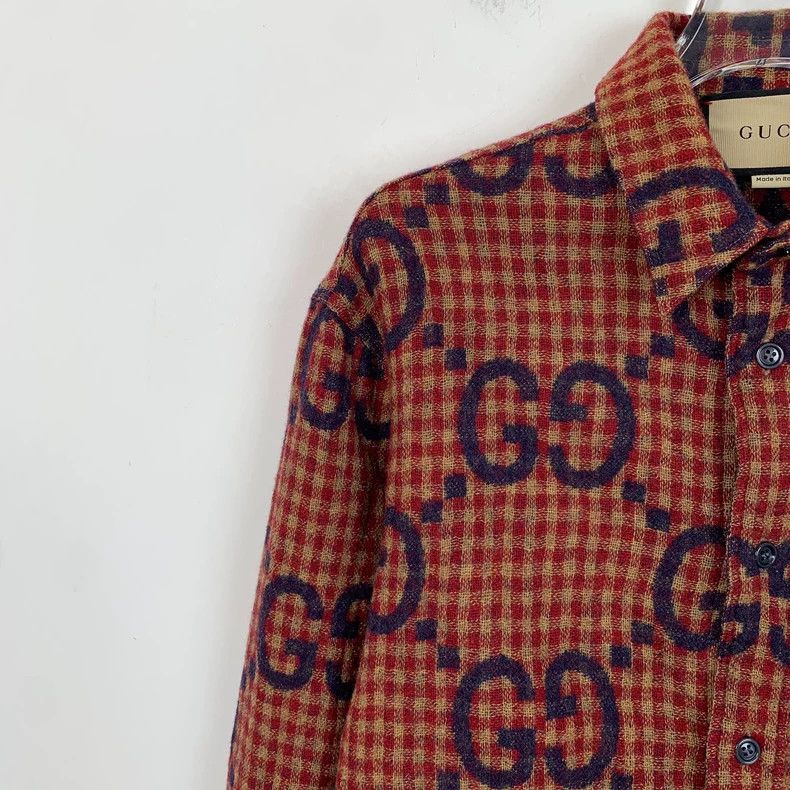 Gucci Gucci Red logo jacquard full print wool lapel long-sleeved Size US S / EU 44-46 / 1 - 3 Thumbnail