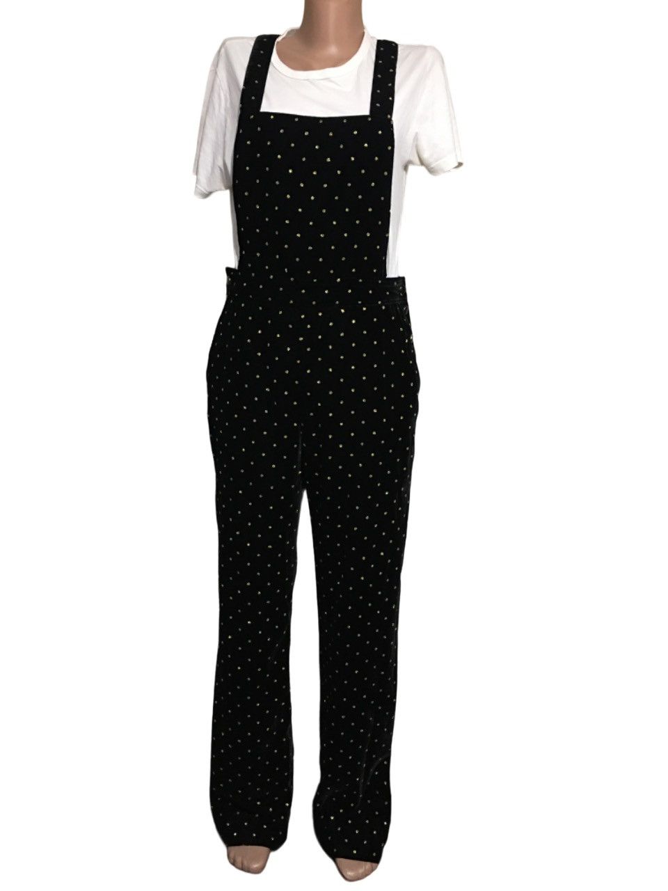 Sezane SEZANE Velvet Gold Polka Dots Jumpsuit Womens Size EU 38 Size 27" / US 4 / IT 40 - 6 Thumbnail