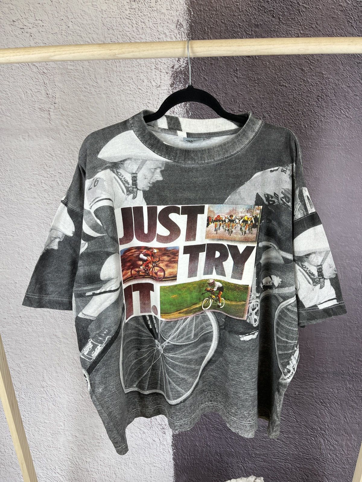 Vintage Vintage Allover print just try it cycle Consul oversized tee Size US L / EU 52-54 / 3 - 2 Thumbnail
