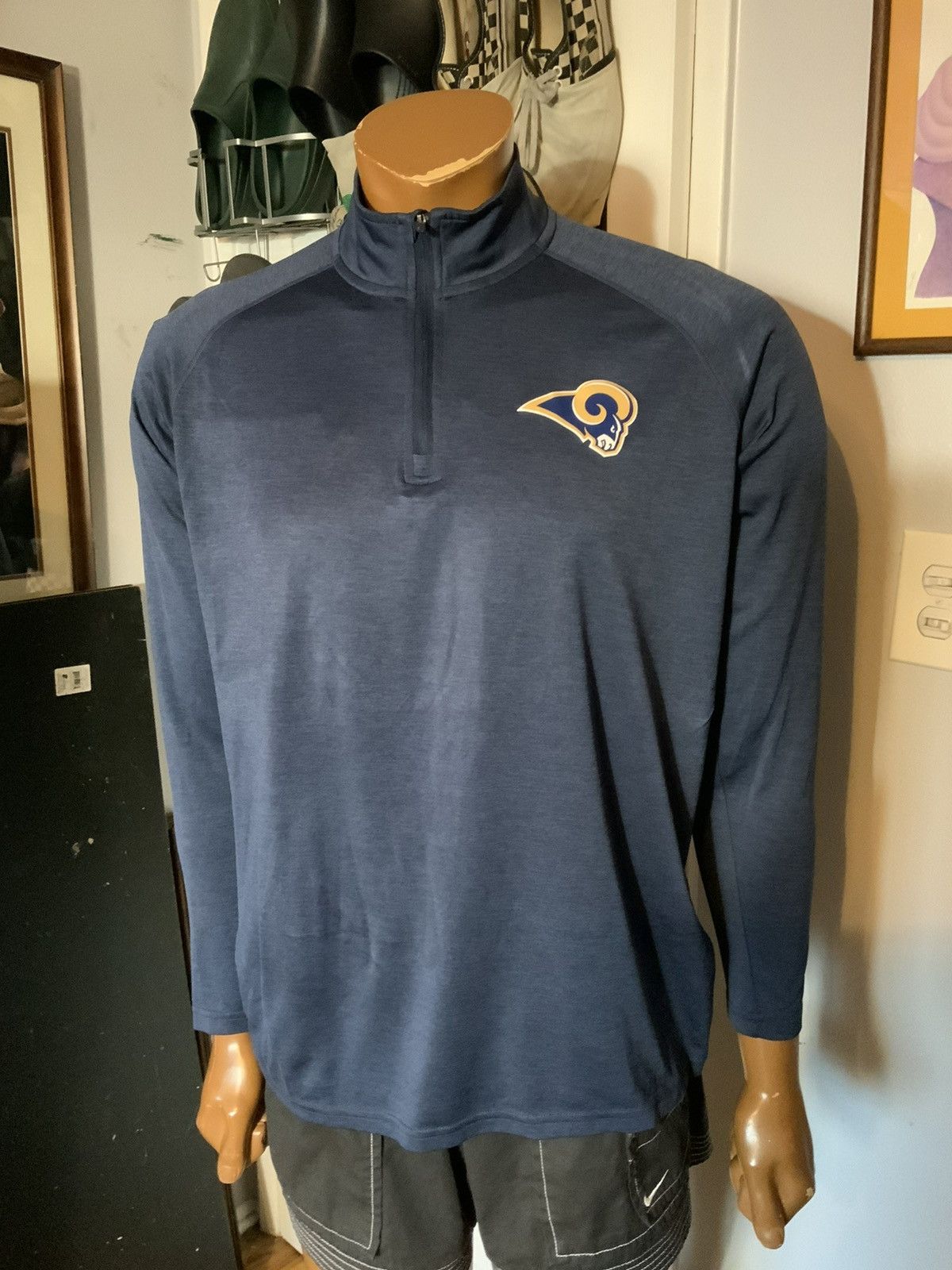 NFL × Under Armour St Louis Rams Los Angeles Combine 1/4 Zip Pullover Size US M / EU 48-50 / 2 - 10 Thumbnail