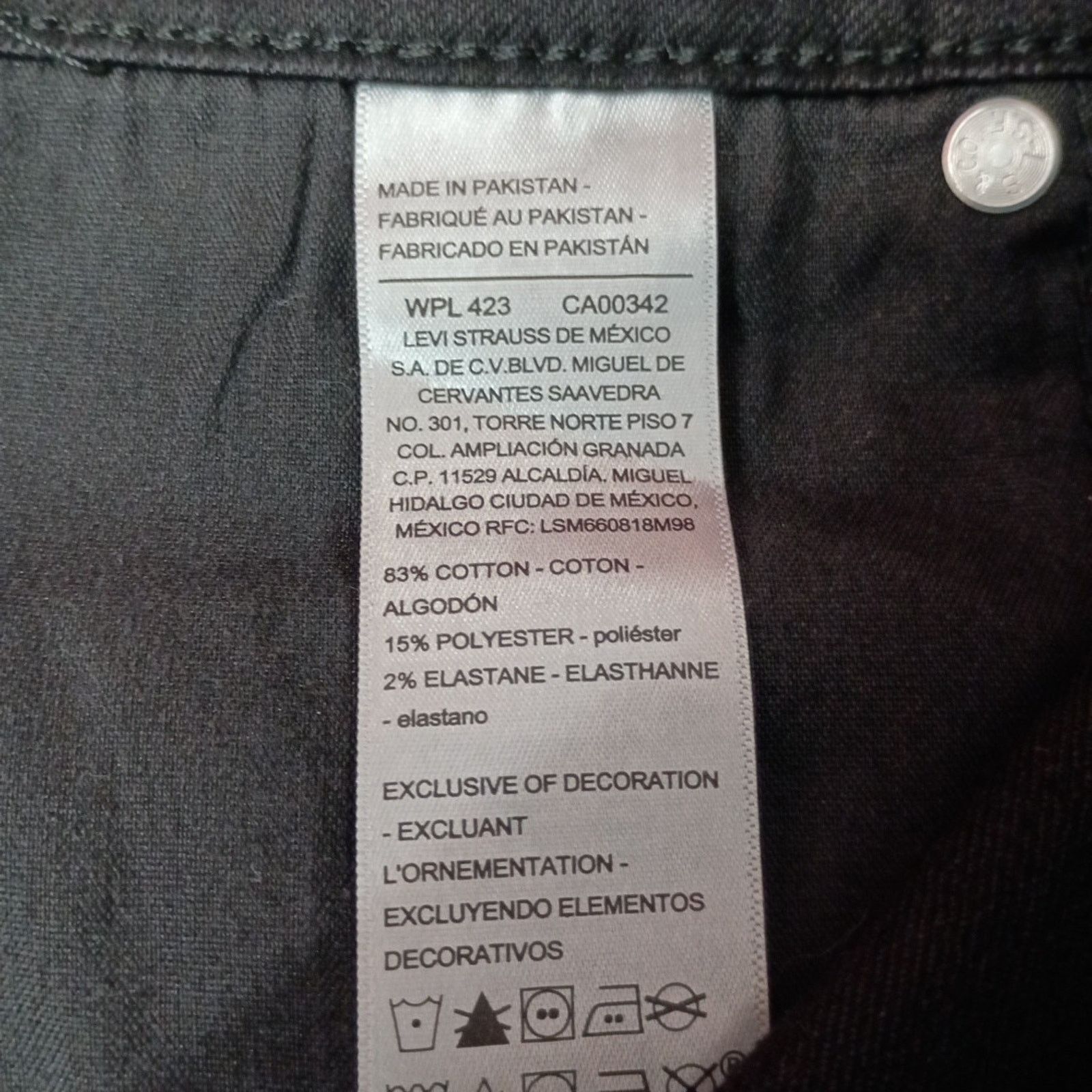 Levi's Levi High Rise Skinny Jeans Woman's Size 20M 35x30 Black Size 35" - 5 Thumbnail