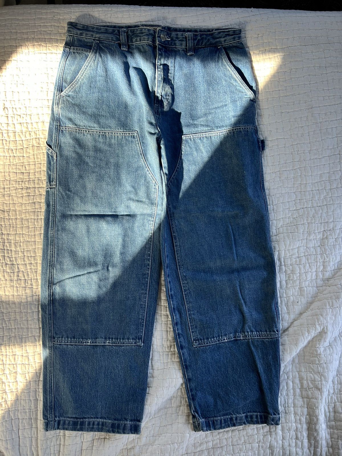 image of Stussy Denim Double Knee Pants in Blue, Men's (Size 36)