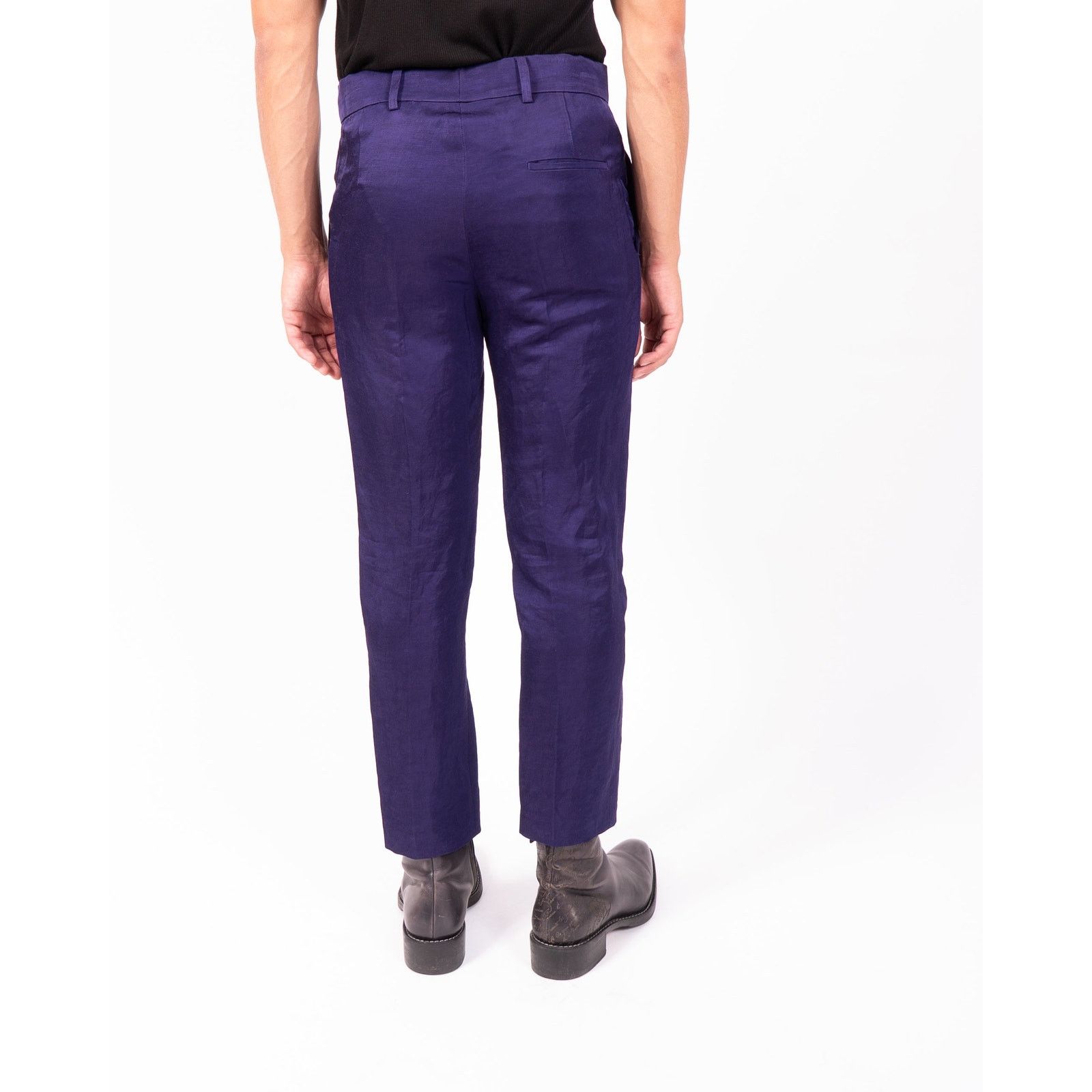 Haider Ackermann SS19 Classic Trousers in Purple Silk Size 46R - 4 Thumbnail