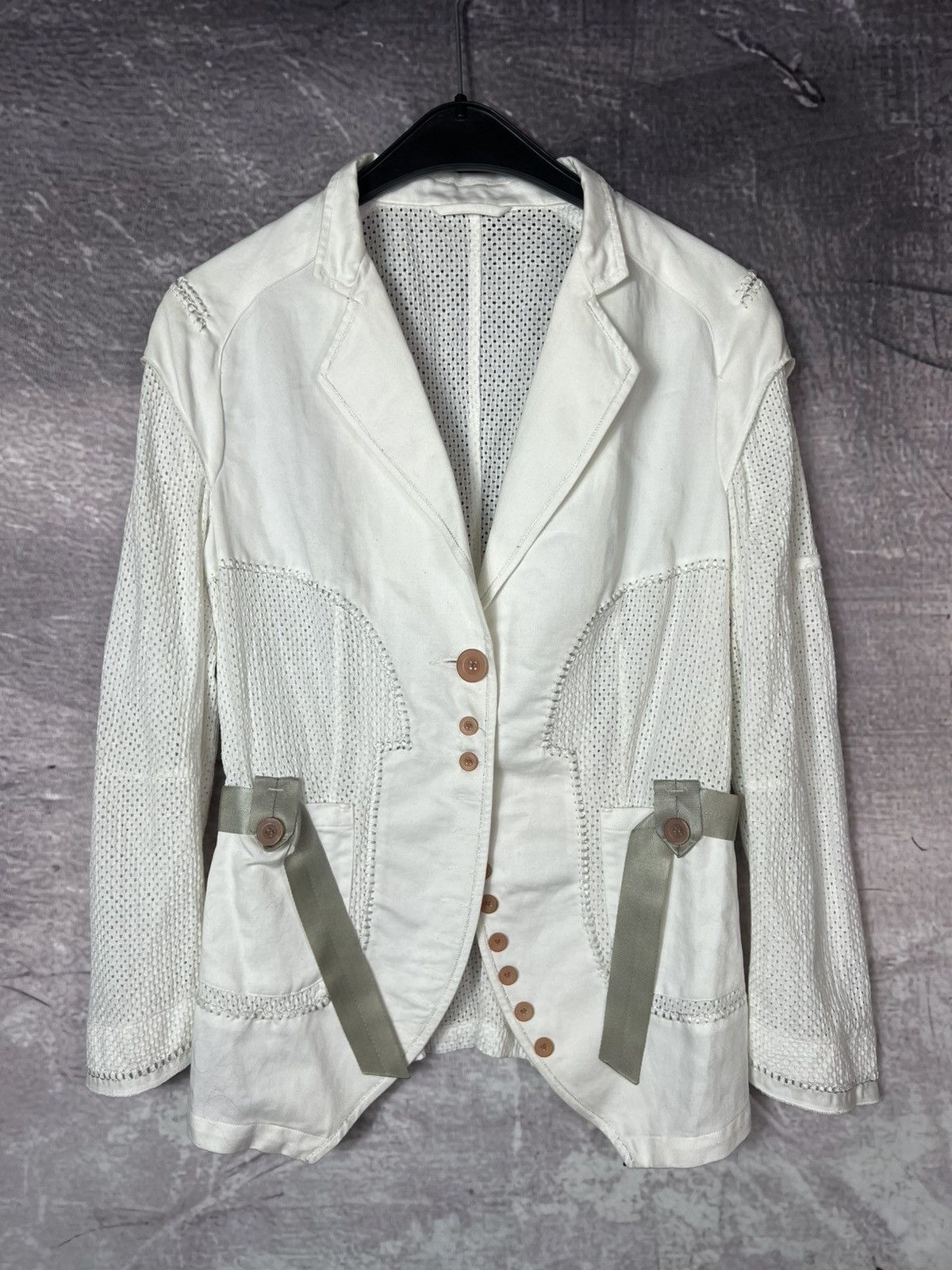 Marithe + Francois Girbaud M+FG Archive Mesh Web Paneled Utility Blazer Jacket Size M / US 6-8 / IT 42-44 - 1 Thumbnail