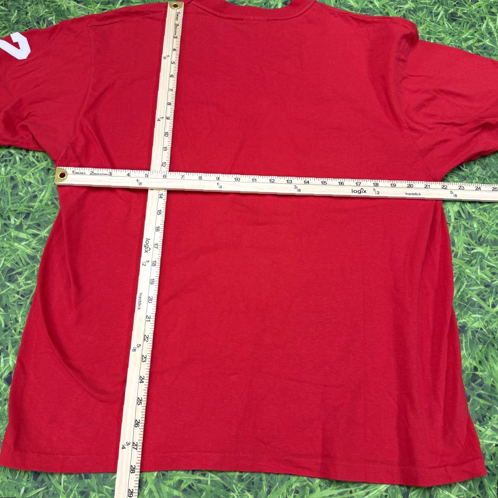 Hanes VINTAGE USA Shirt Mens XL Red Hanes Beefy-T 12 Sleeve Applique Graphic Patriotic Tee Size US XL / EU 56 / 4 - 6 Thumbnail